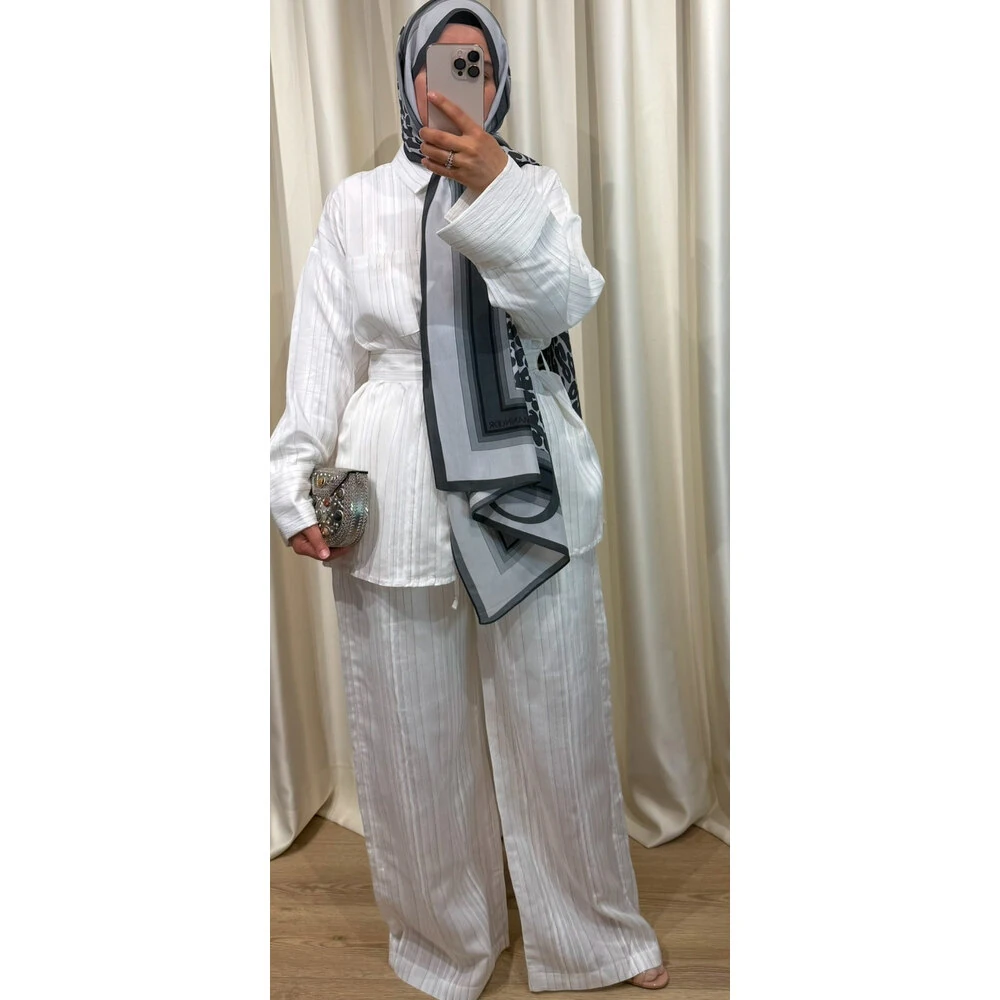 ✨Çizgili Beyaz Takım✨