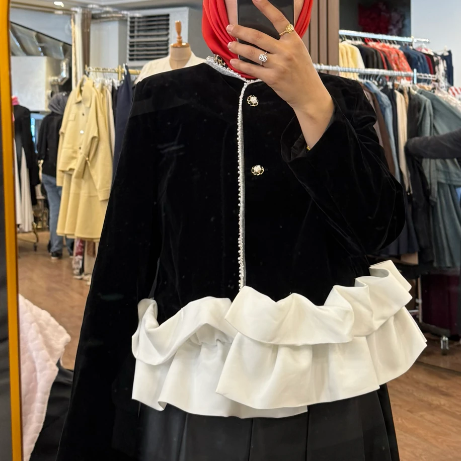 Kadife Taşlı Ceket