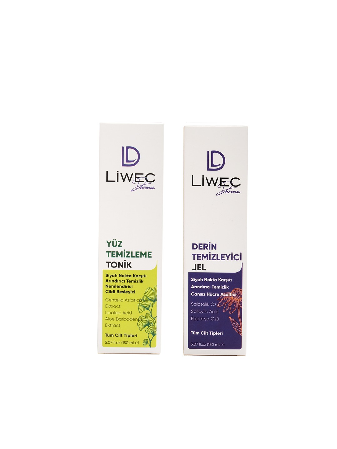 Liwec Derma 2'li Set (DERİN TEMİZLEYİCİ JEL - YÜZ TEMİZLEME TONİK)