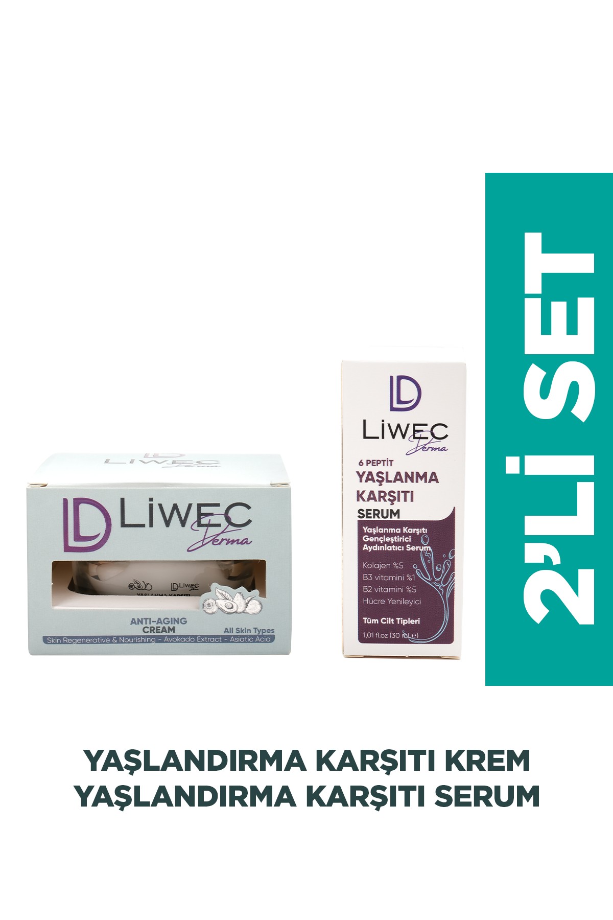 Liwec Derma 2'li Set (YAŞLANMA KARŞITI SERUM - YAŞLANMA KARŞITI KREM)