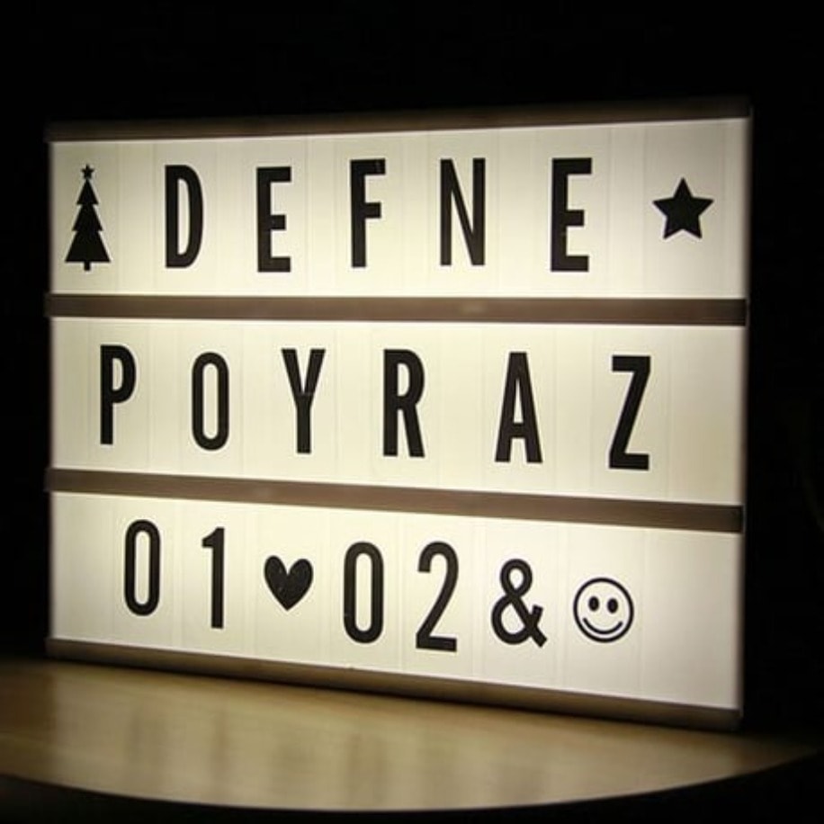Işıklı Lightbox Mesaj Panosu (A4 Boyut – Özel Hediye Kutusunda)