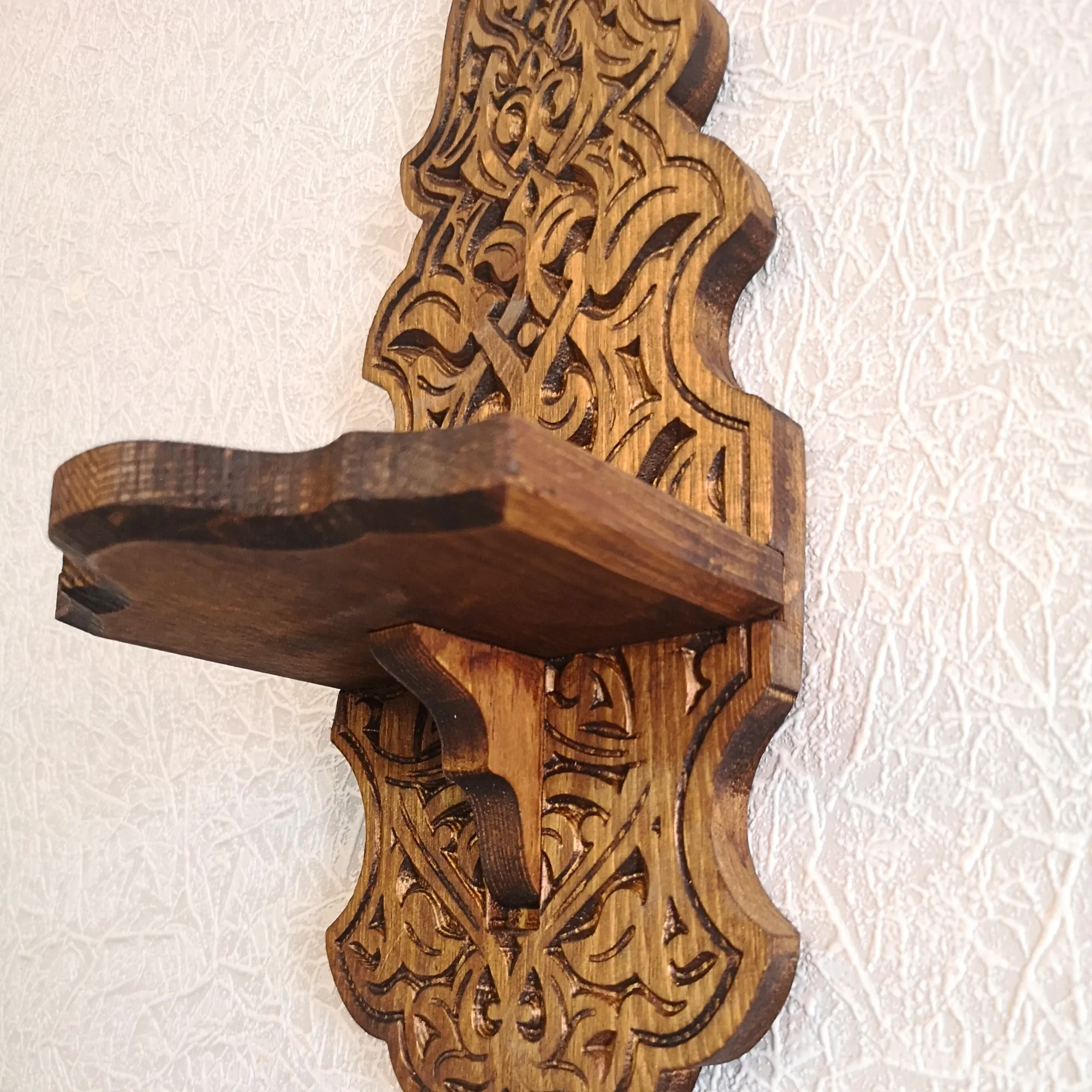 Ahşap Duvar Mumluğu Gaz Lambası Duvar Standı Küçük Boy