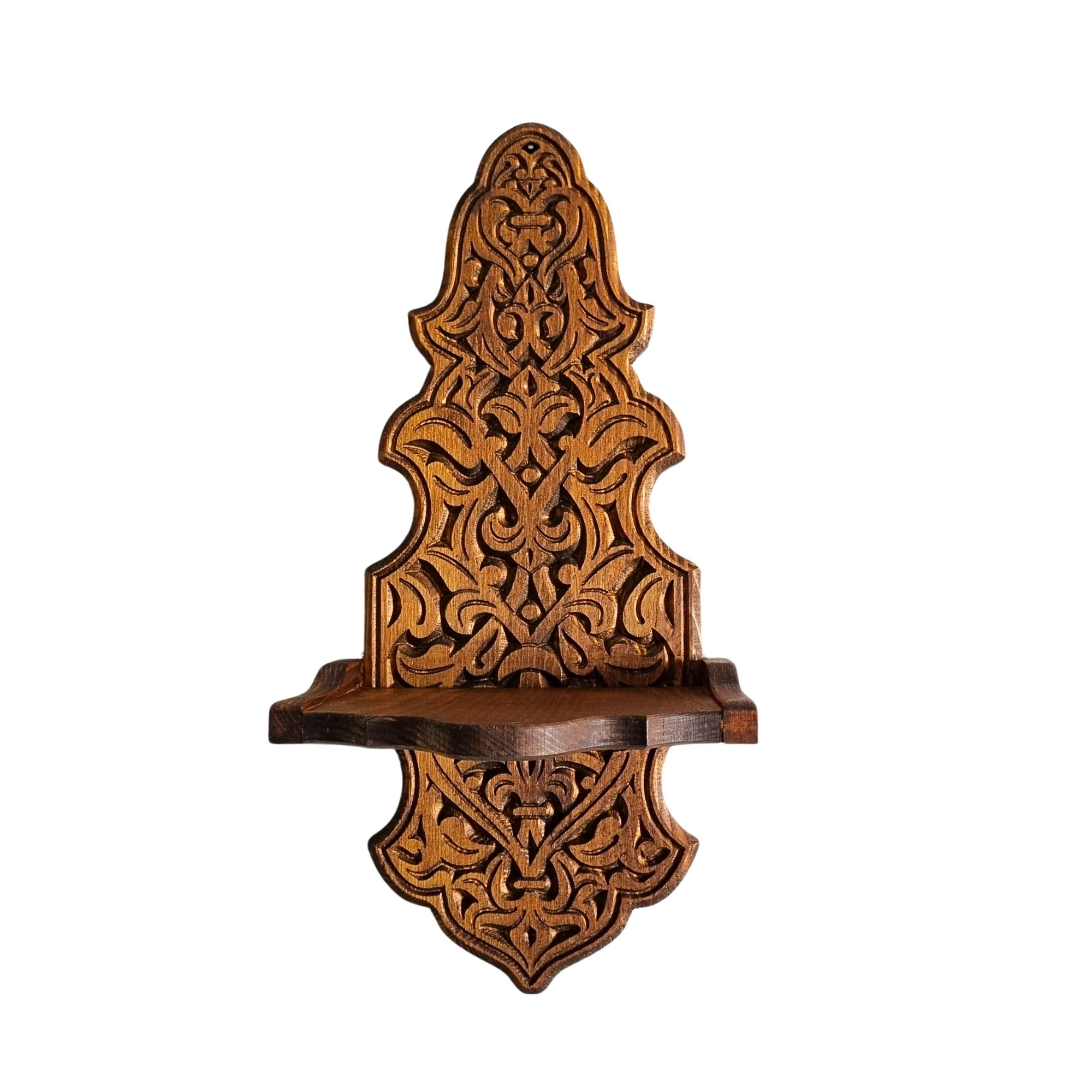 Ahşap Duvar Mumluğu Gaz Lambası Duvar Standı Büyük Boy