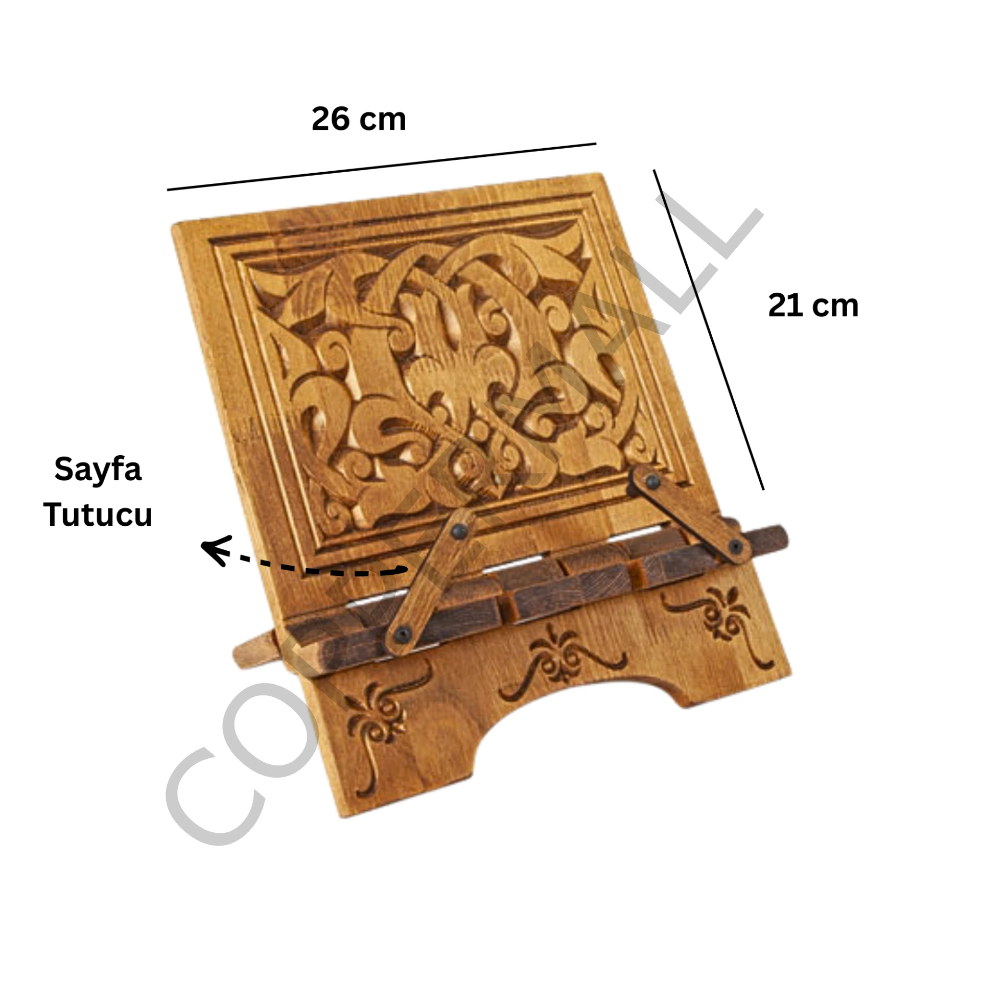 Masaüstü Kitap Okuma Standı Ahşap Oyma Tablet Tutucu Kur'an Rahlesi