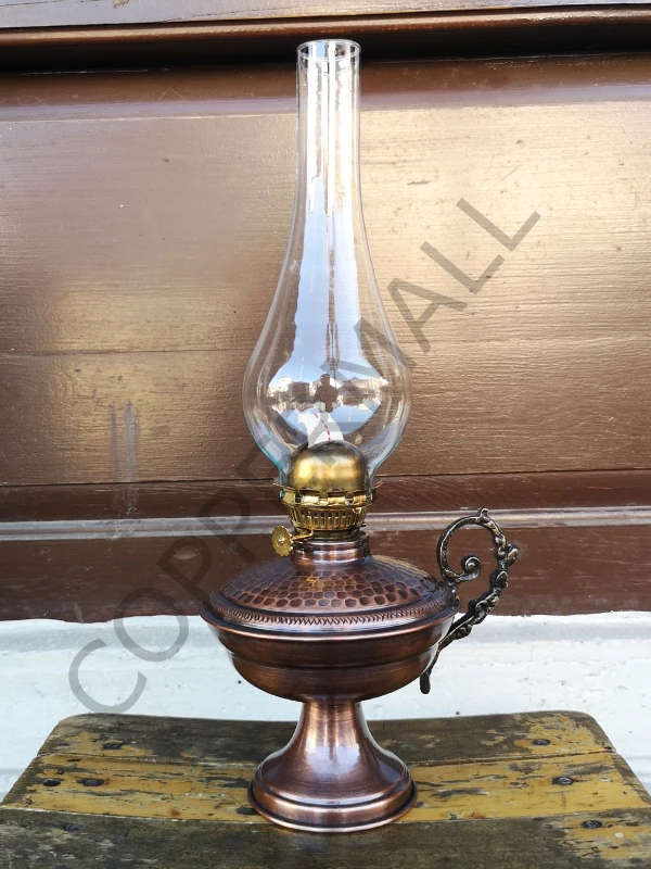 Bakır Gaz Lambası Büyük Boy El Dövmesi Noltaljik Bakır Kandil