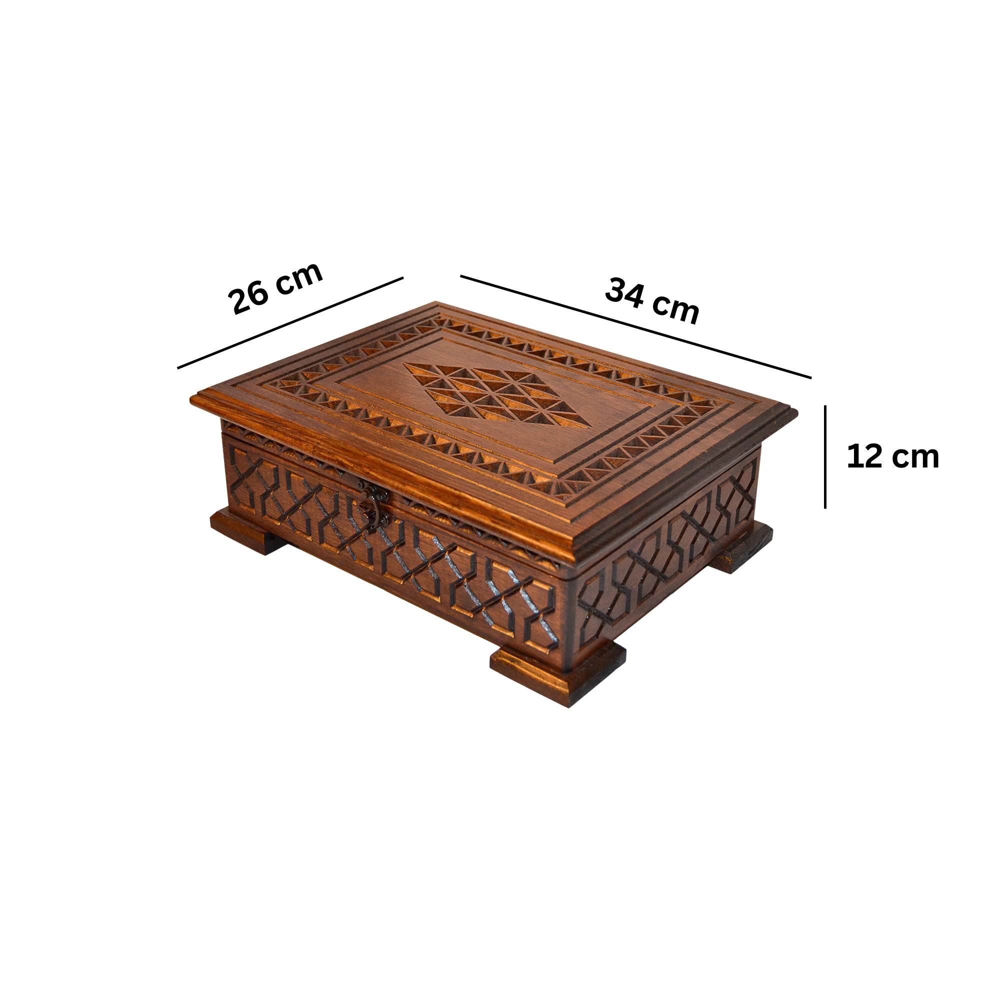 Ahşap Kur'an'ı Kerim Kutusu Oyma Desenli Seccade Tesbih Kutusu 