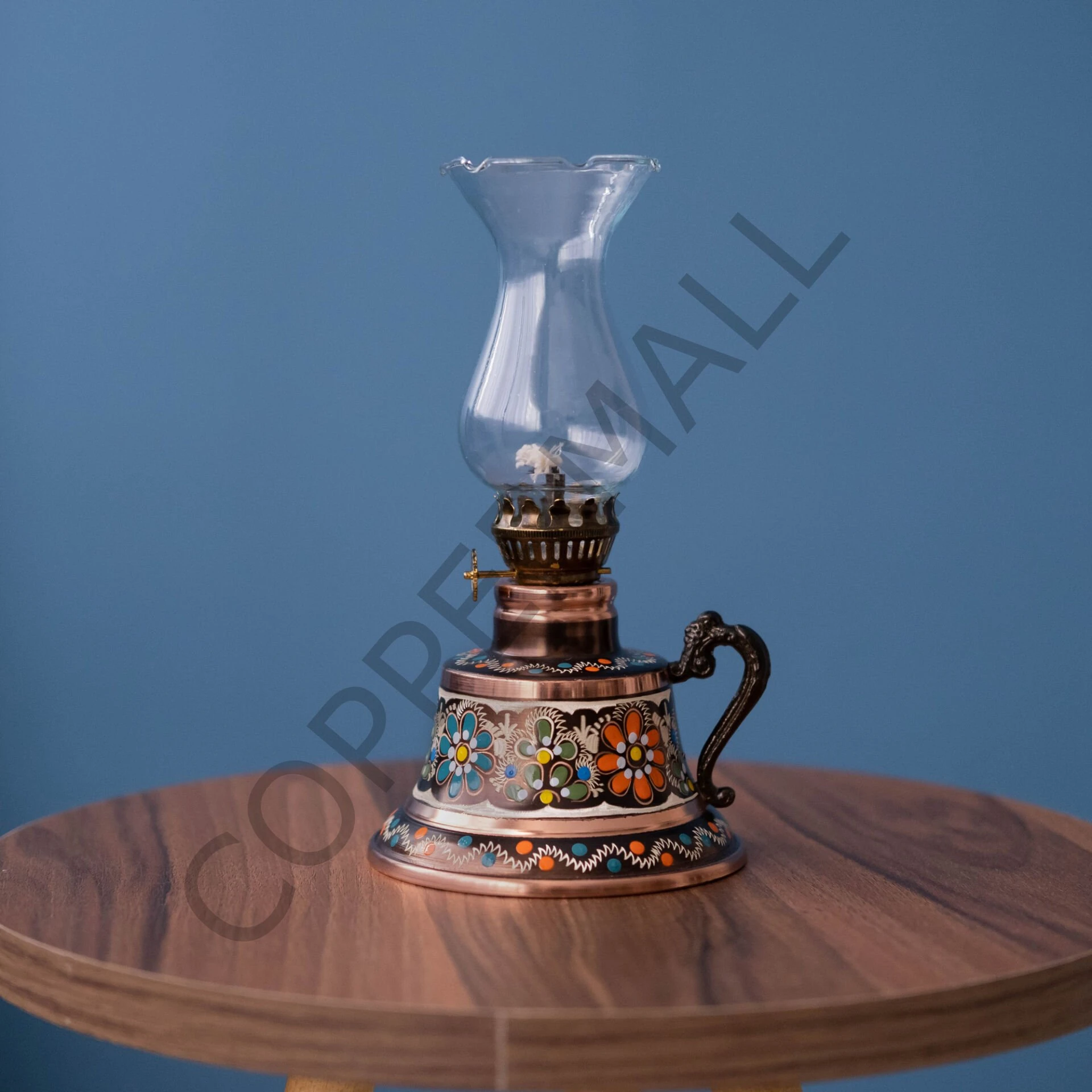 Bakır Gaz Lambası El Yapımı Bakır Kandil Küçük Boy