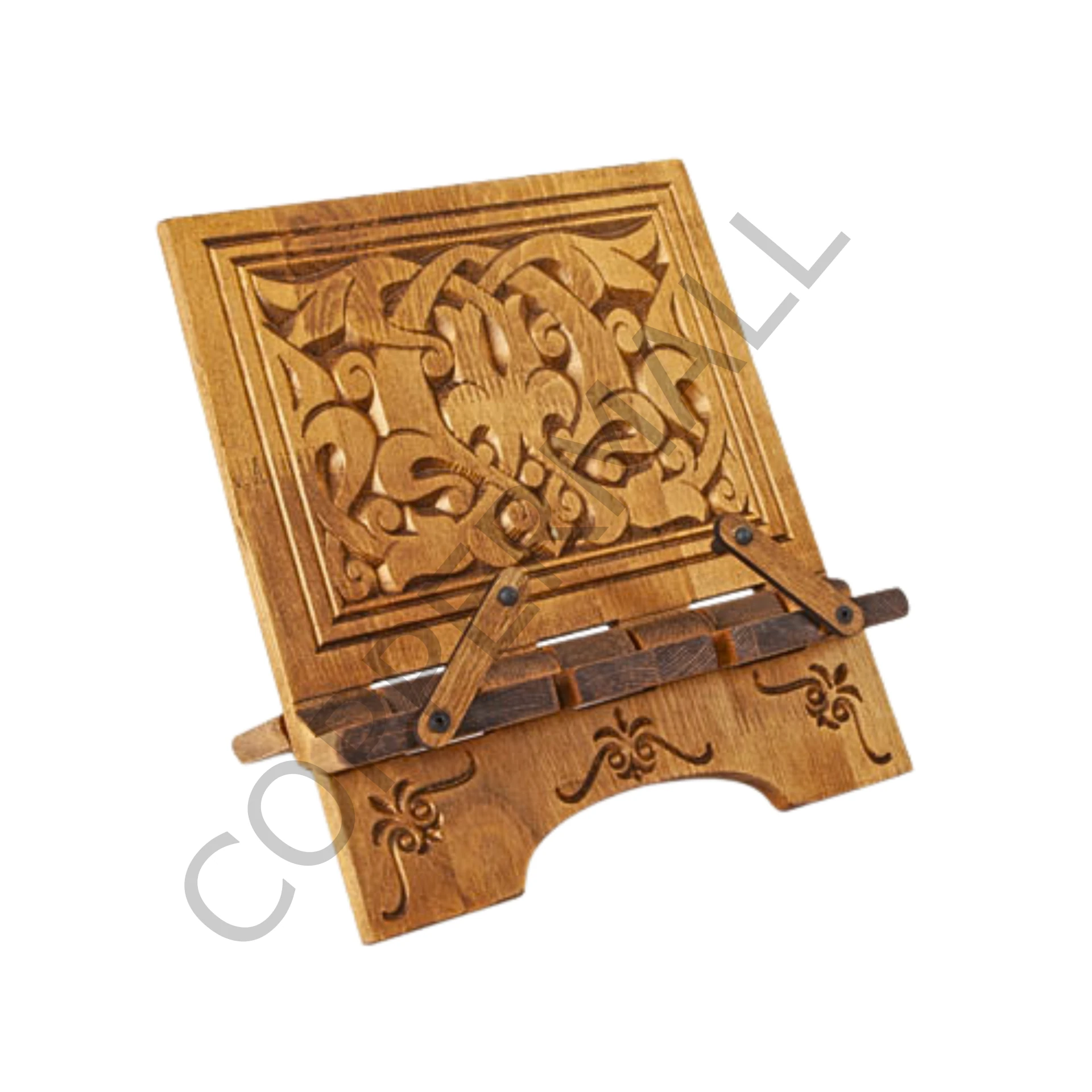 Masaüstü Kitap Okuma Standı Ahşap Oyma Tablet Tutucu Kur'an Rahlesi