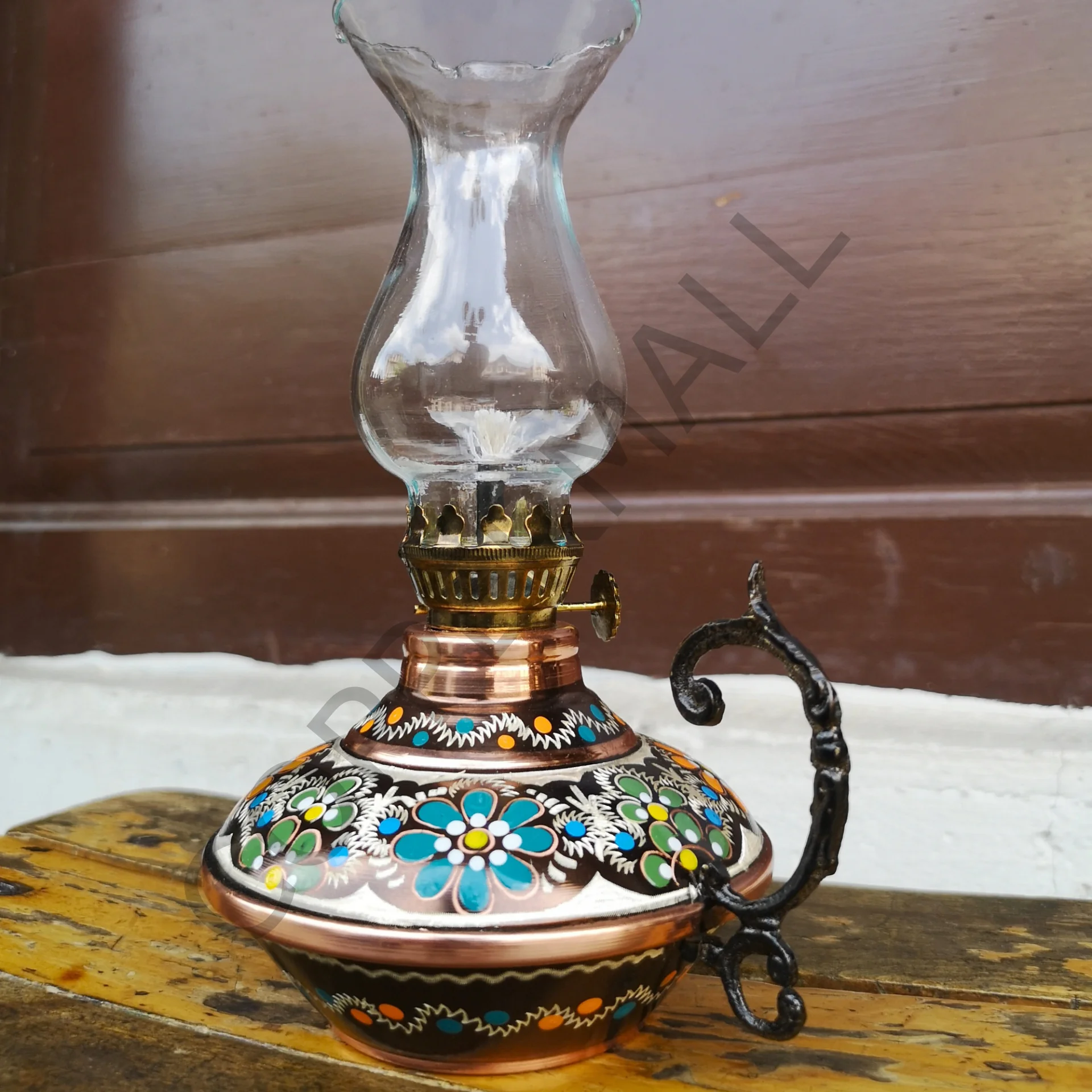 Bakır Gaz Lambası El Yapımı Bakır Kandil Küçük Boy No 3