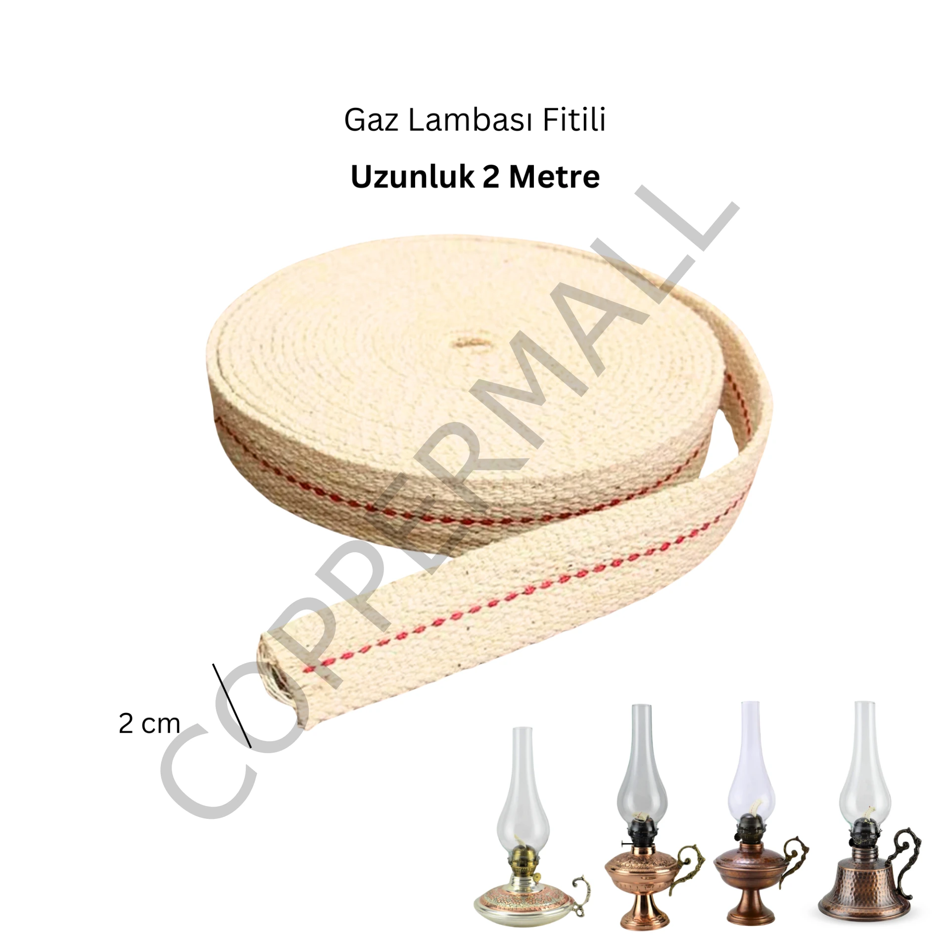 Gaz Lambası Fitili No 14 Büyük Boy Lambalar için Uzunluk 2 metre