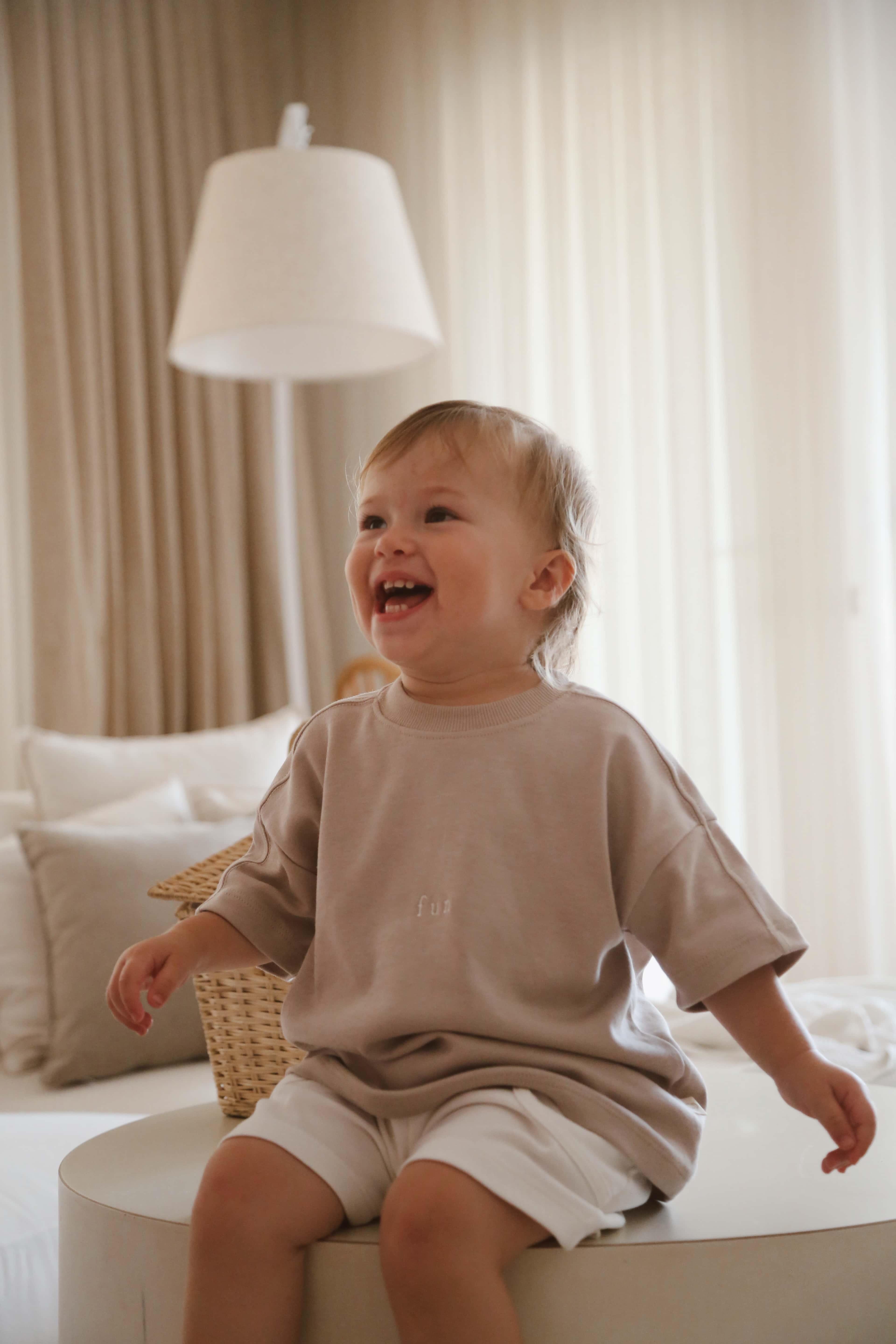 Oh La La Koala Vizon Bisiklet Yaka Oversize T-shirt Bebek