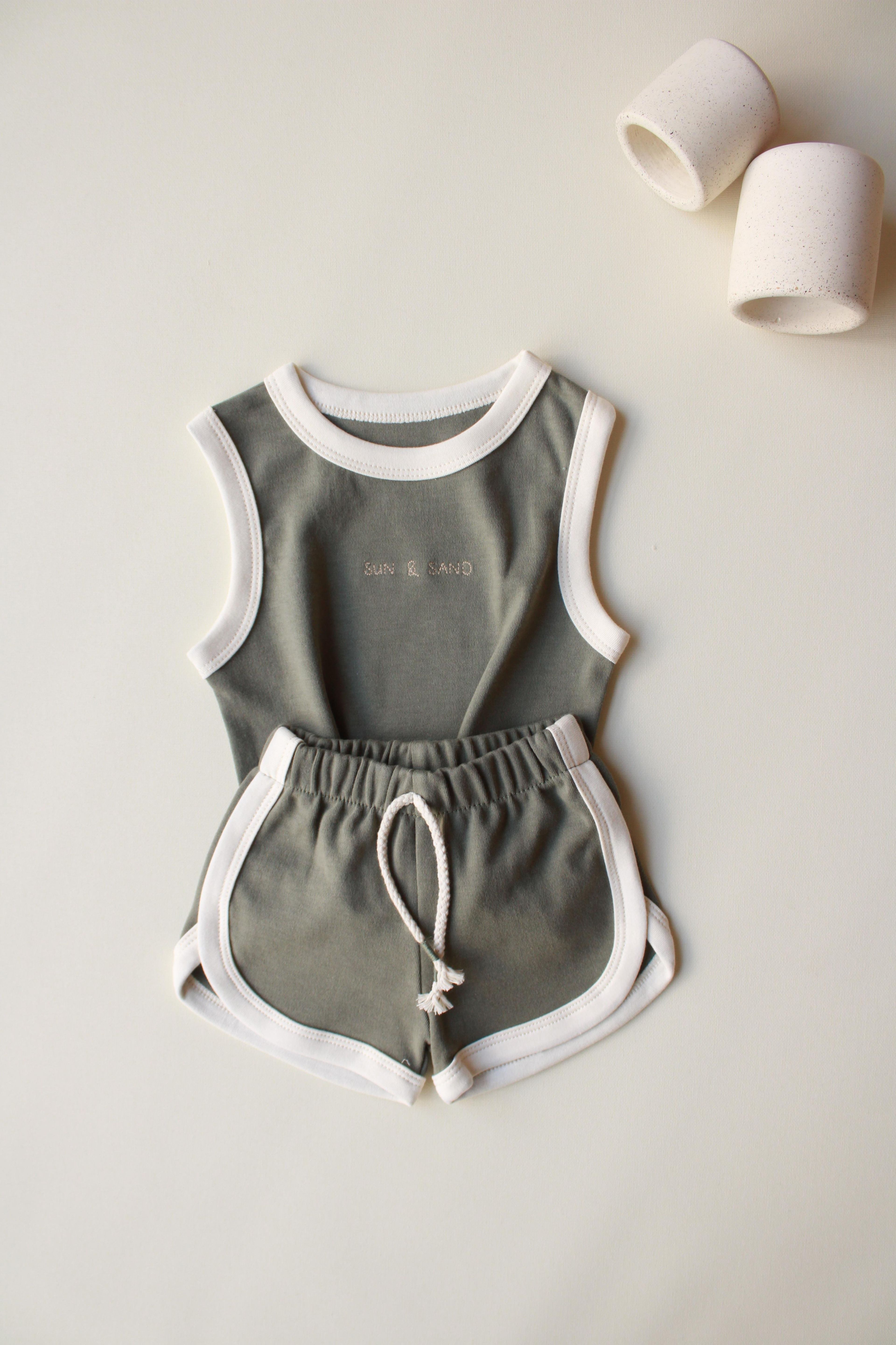 Oh La La Koala Haki Unisex Atlet Şort Takım