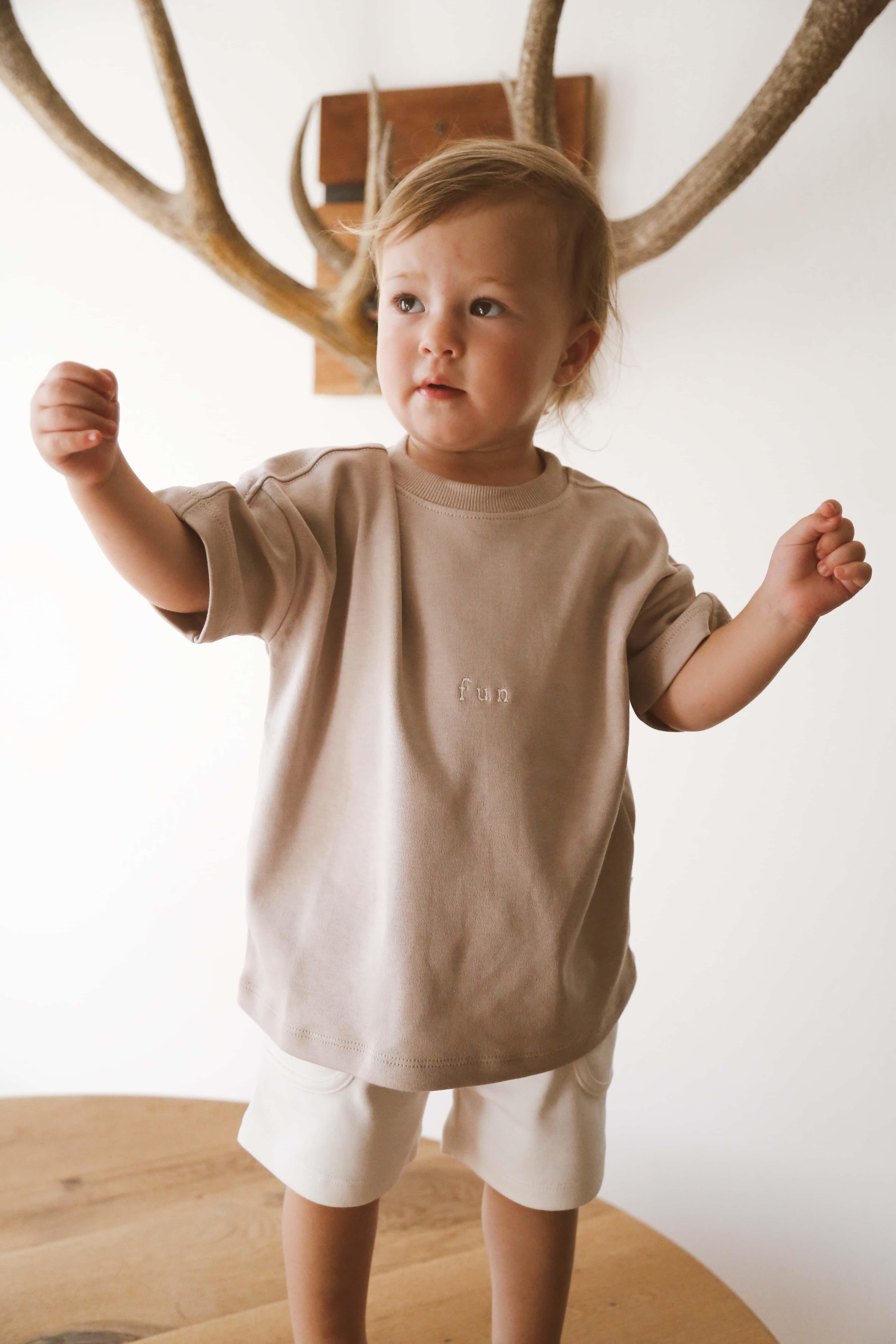 Oh La La Koala Vizon Bisiklet Yaka Oversize T-shirt Bebek
