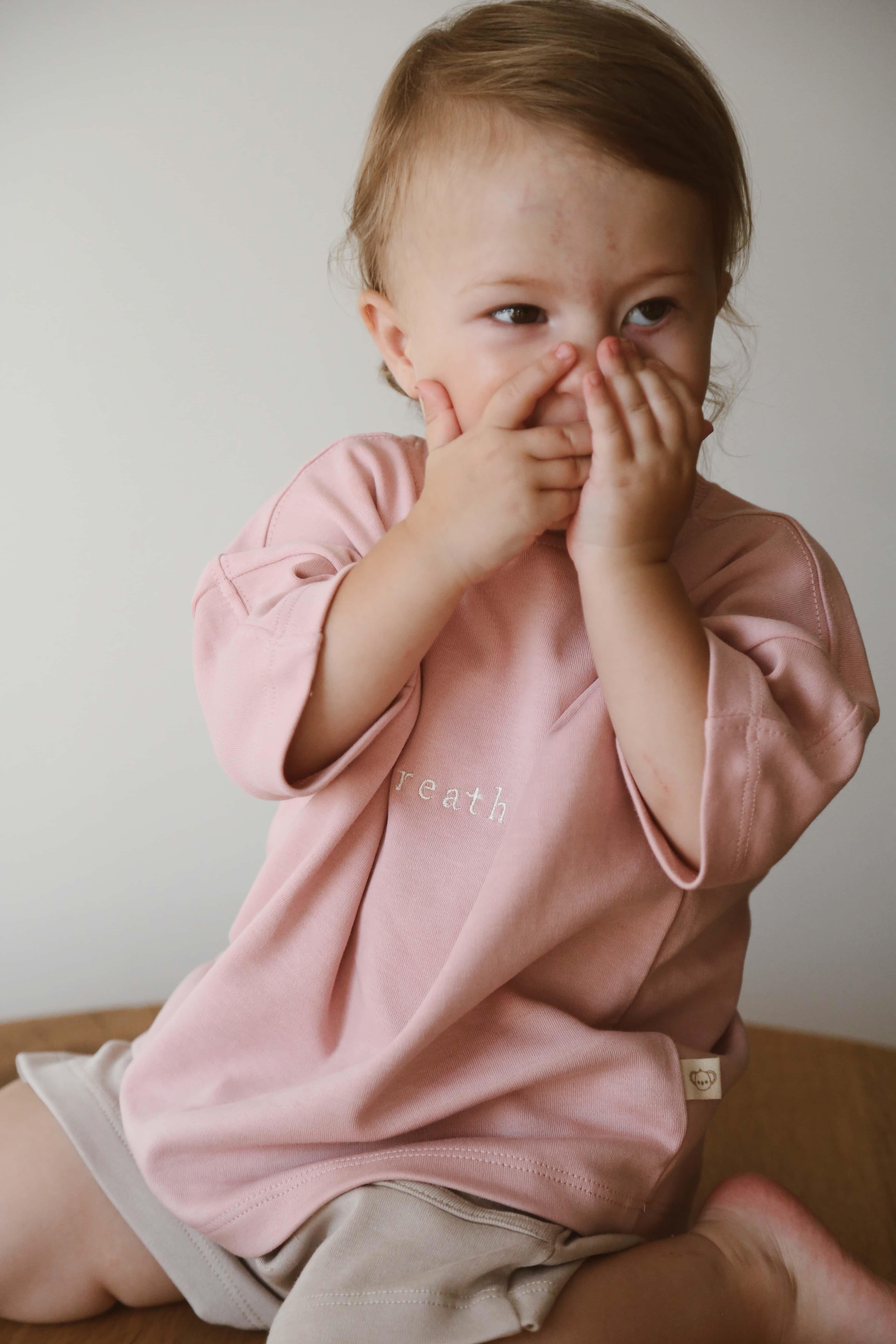 Oh La La Koala Pembe Bisiklet Yaka Oversize T-shirt Bebek - Çocuk