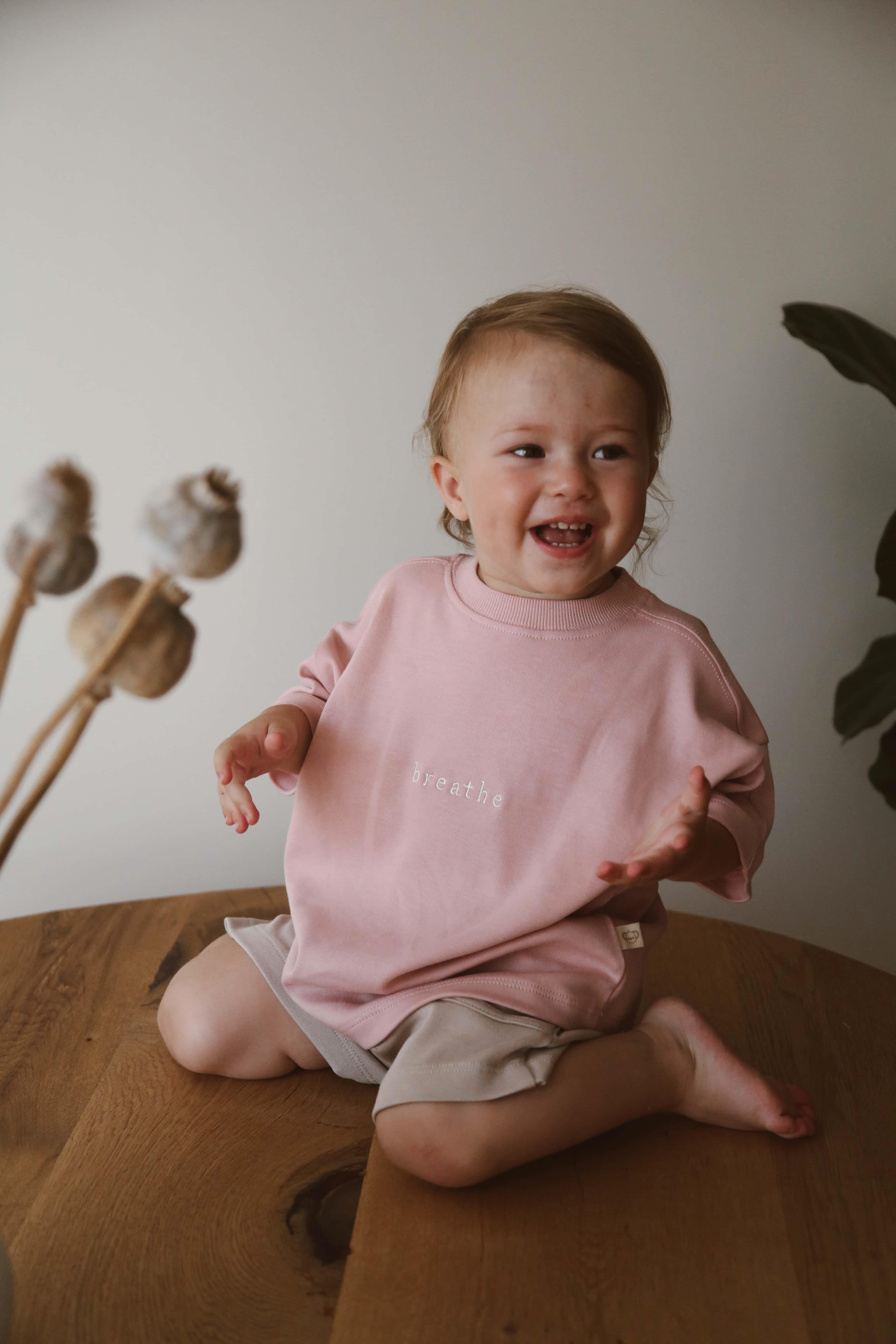 Oh La La Koala Pembe Bisiklet Yaka Oversize T-shirt Bebek - Çocuk