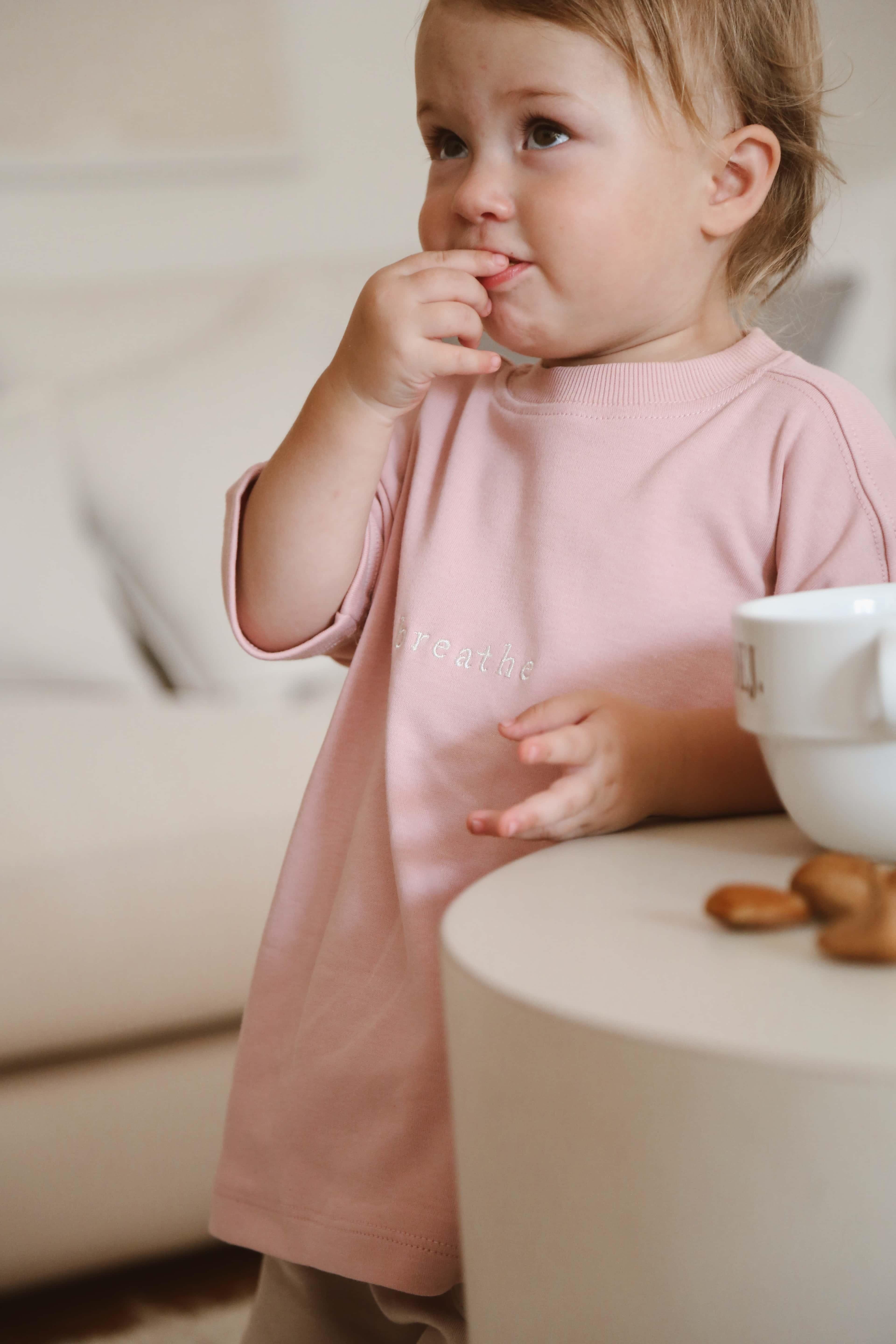 Oh La La Koala Pembe Bisiklet Yaka Oversize T-shirt Bebek - Çocuk