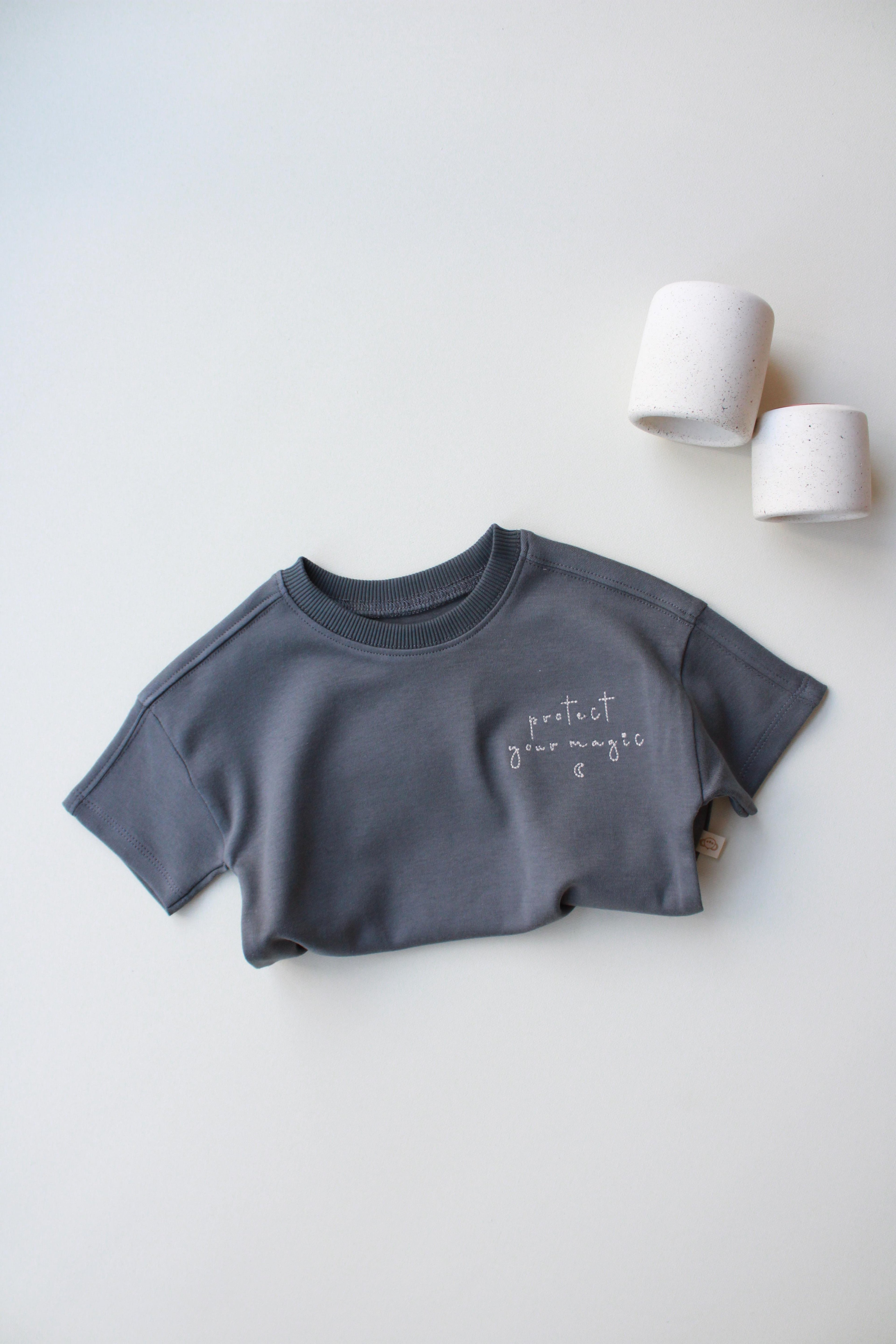 Oh La La Koala Antrasit Nakışlı Oversize T-shirt