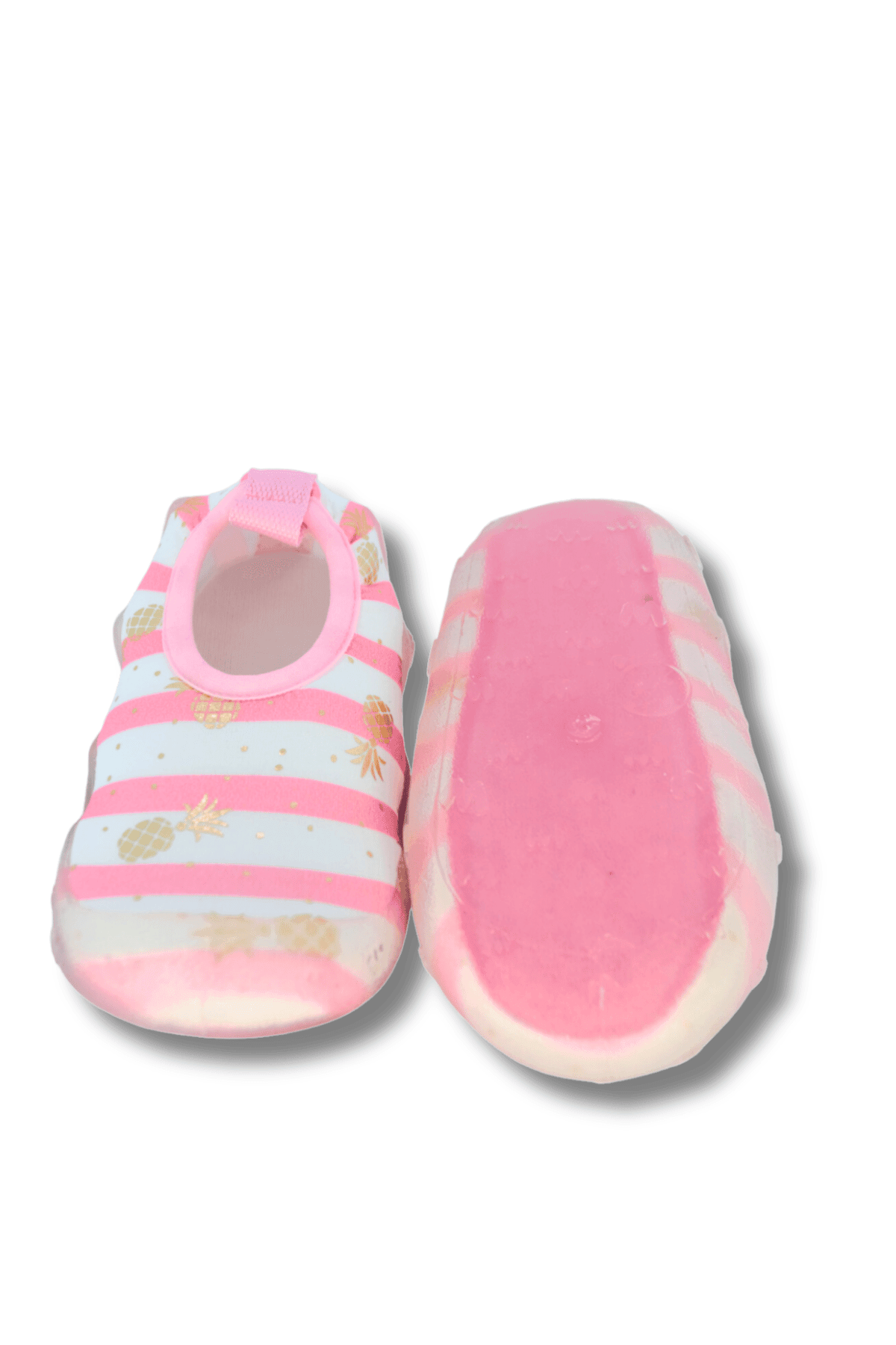 First Step Ananas Baskılı Varak Pembe Kız Çocuk Kaydırmaz Tabanlı Deniz Ayakkabısı