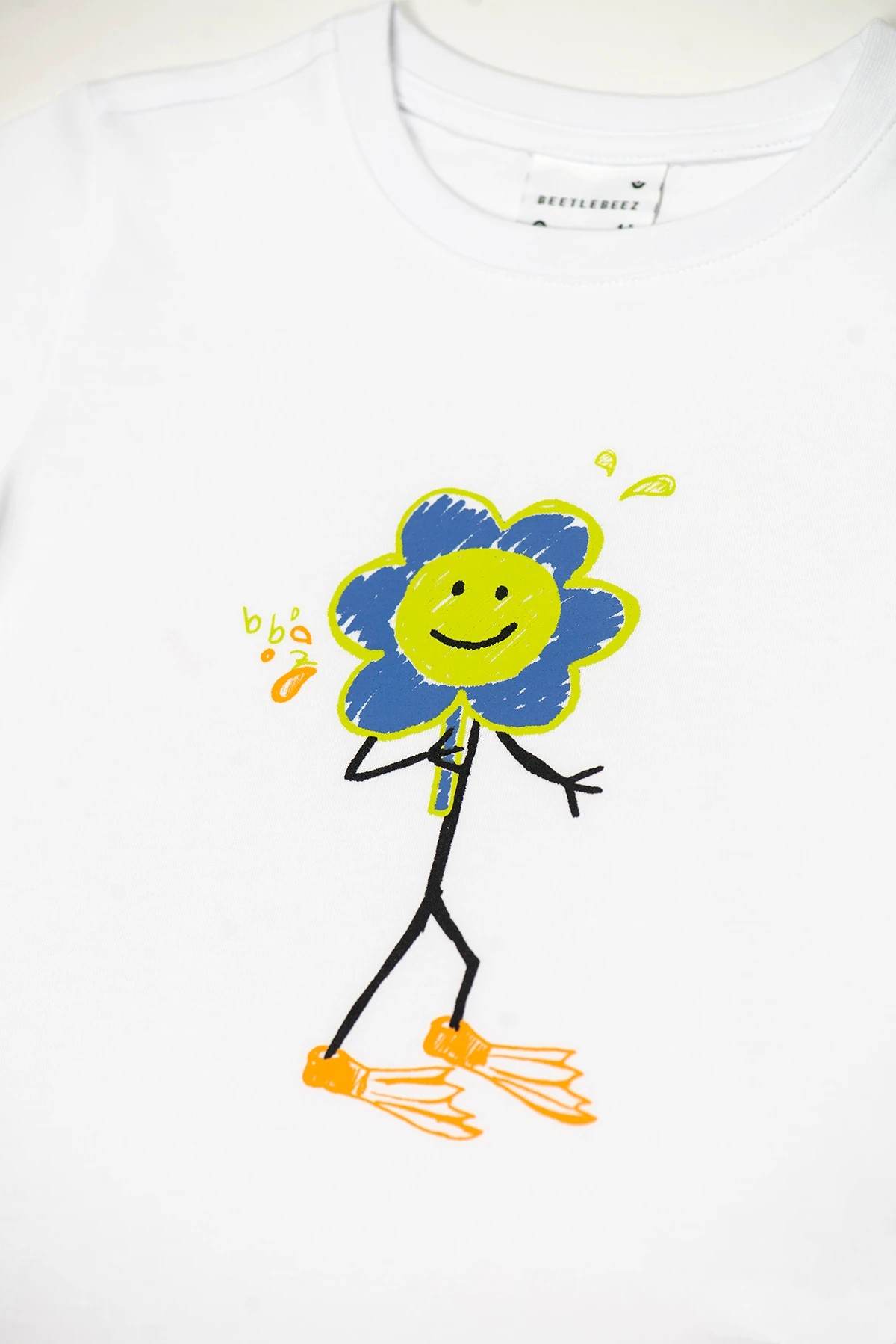 BEETLEBEEZ Happy Flippers T-Shirt -Beyaz