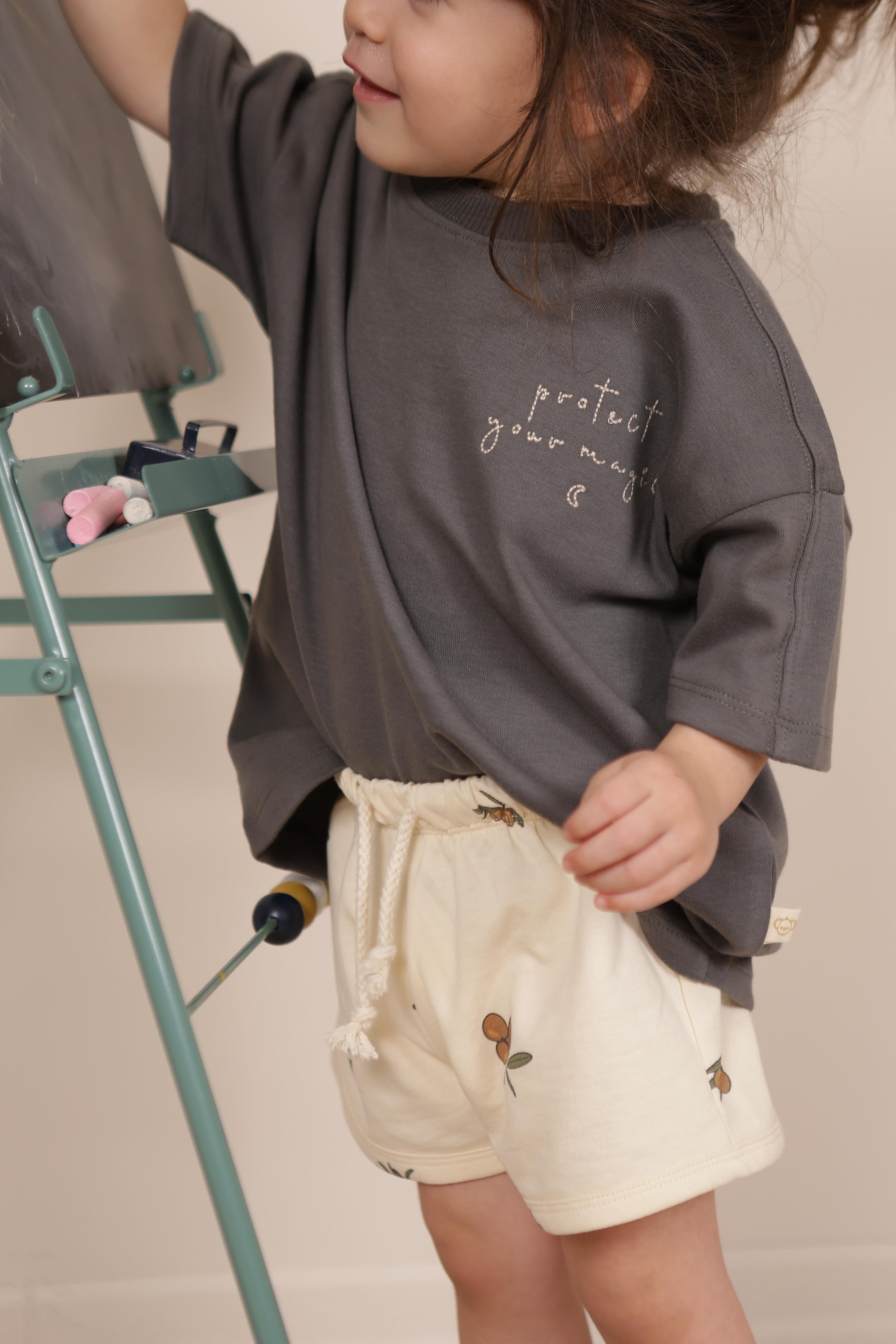 Oh La La Koala Antrasit Nakışlı Oversize T-shirt