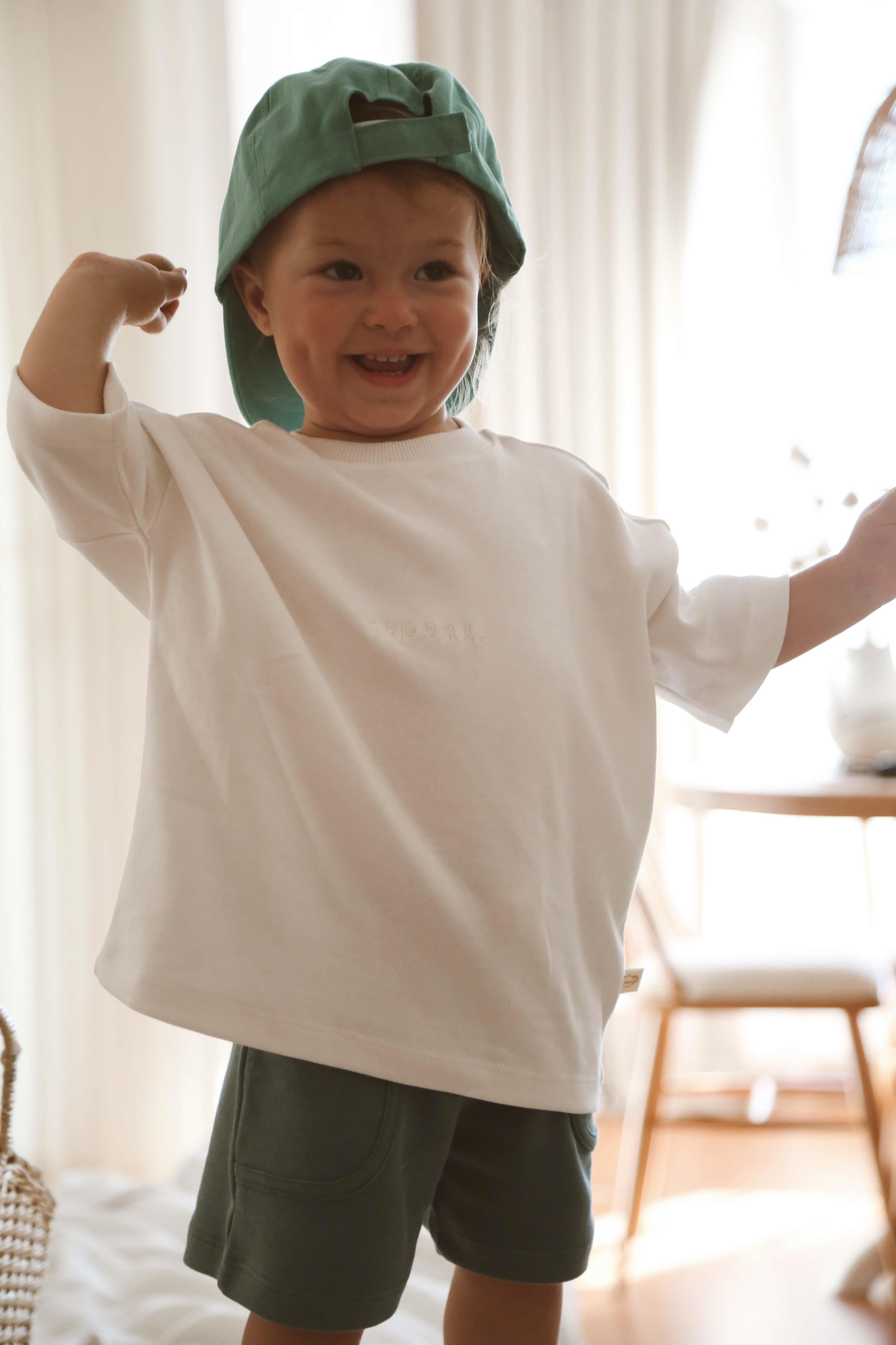 Oh La La Koala Beyaz Bisiklet Yaka Oversize T-shirt Bebek - Çocuk