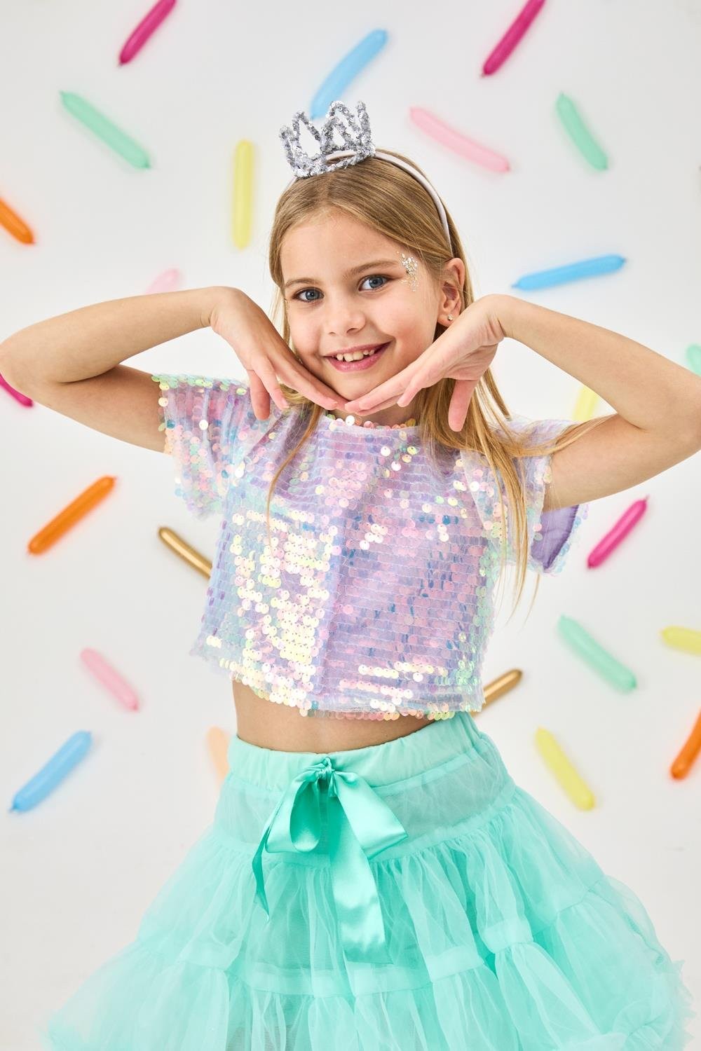 Le Mabelle Lila Pullu Kız Çocuk Crop