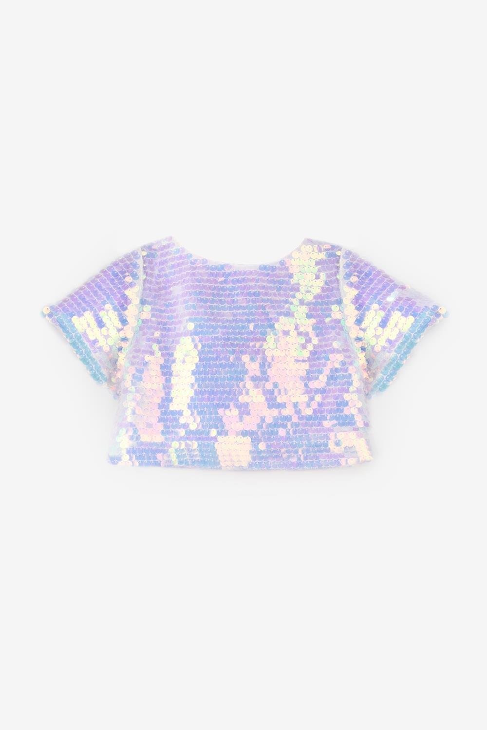 Le Mabelle Lila Pullu Kız Çocuk Crop