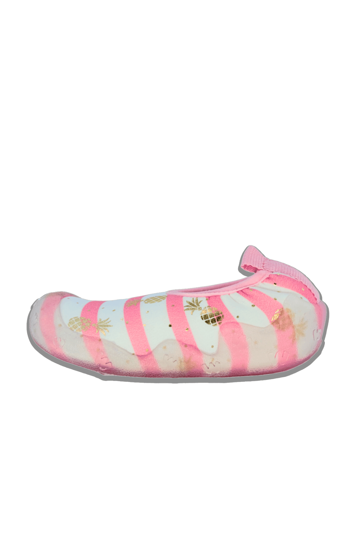 First Step Ananas Baskılı Varak Pembe Kız Çocuk Kaydırmaz Tabanlı Deniz Ayakkabısı