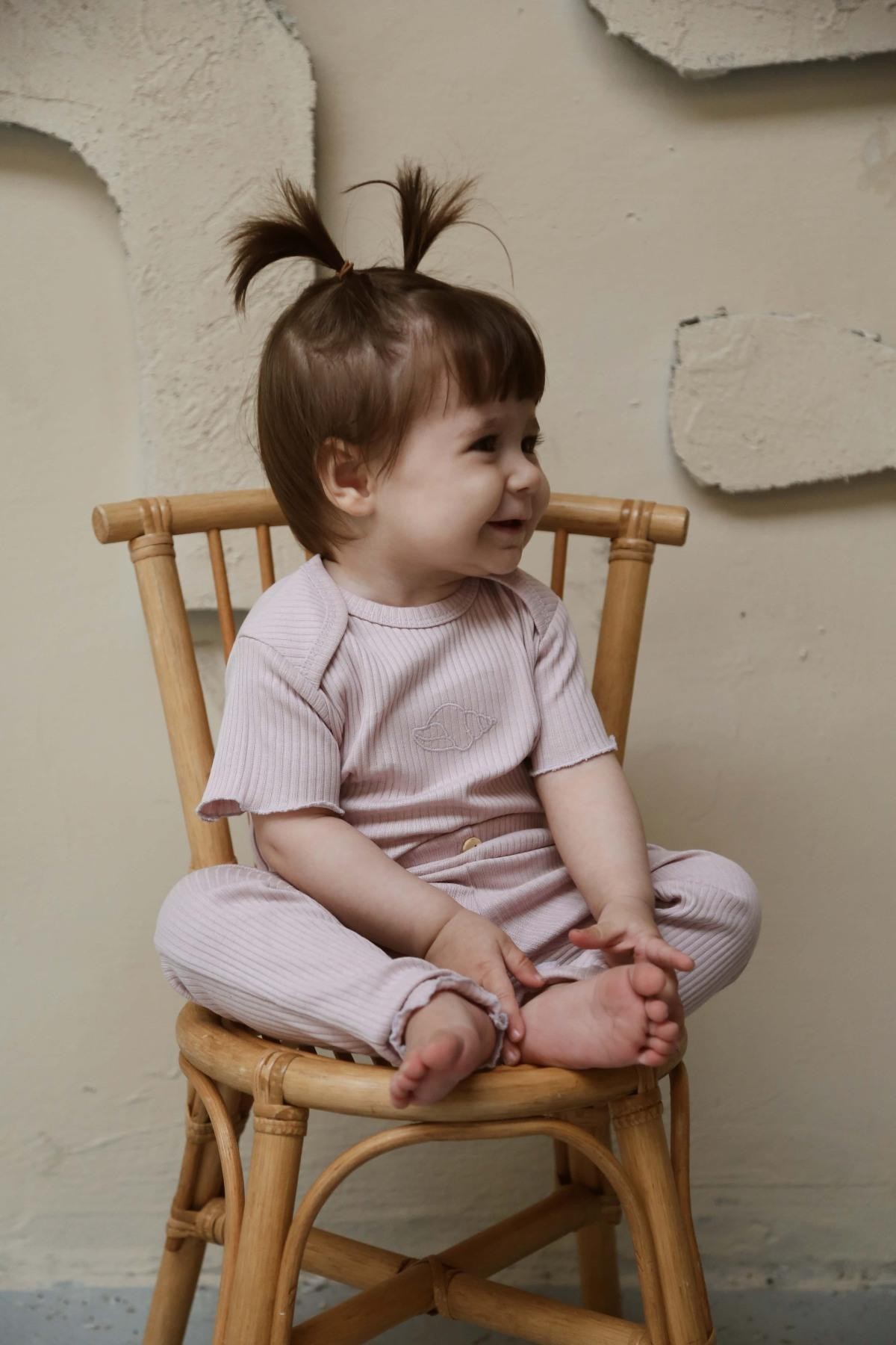 Oh La La Koala İstiridye Nakışlı Fitilli Body Tayt Set