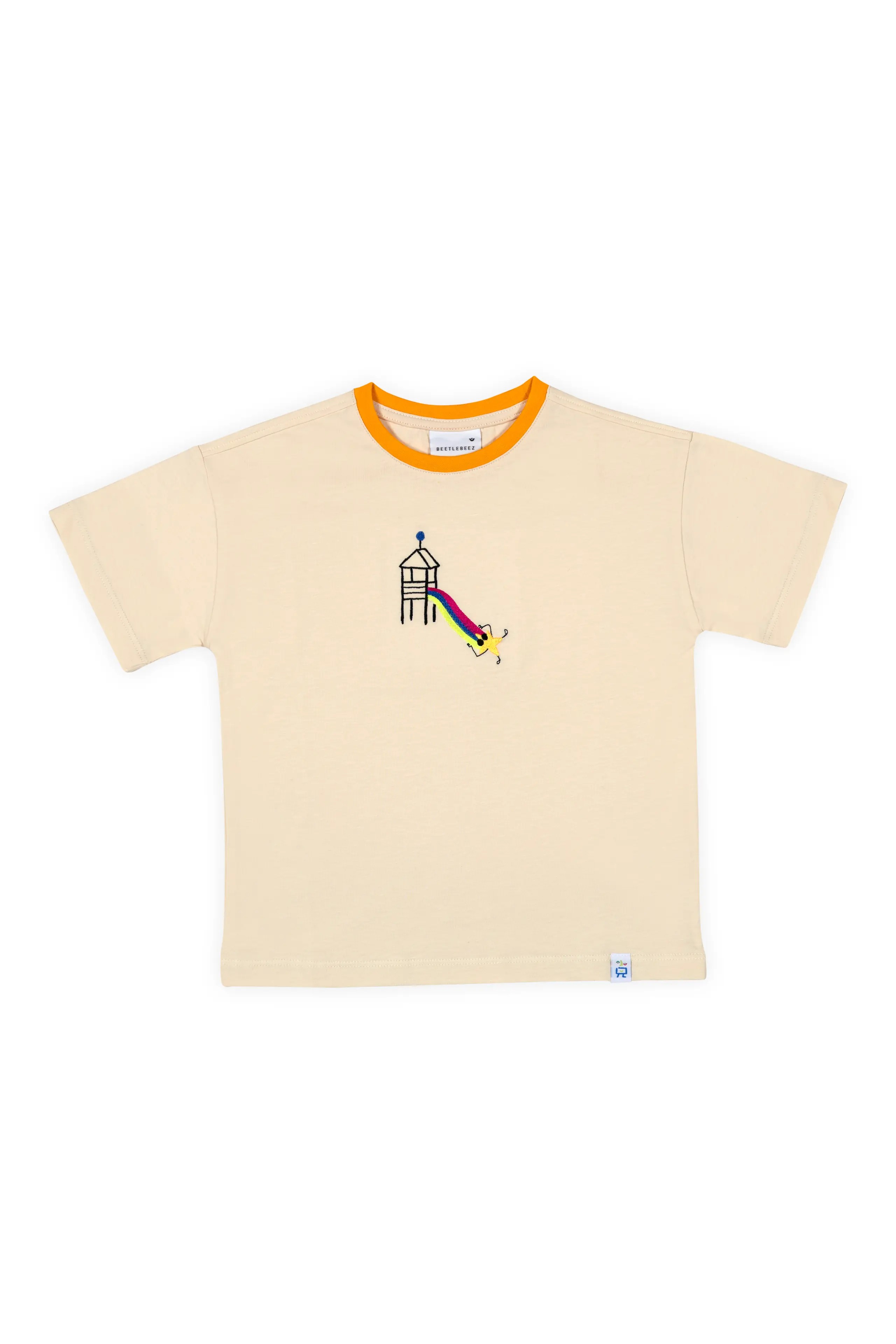 BEETLEBEEZ Playful Star Oversize T-Shirt - Ekru