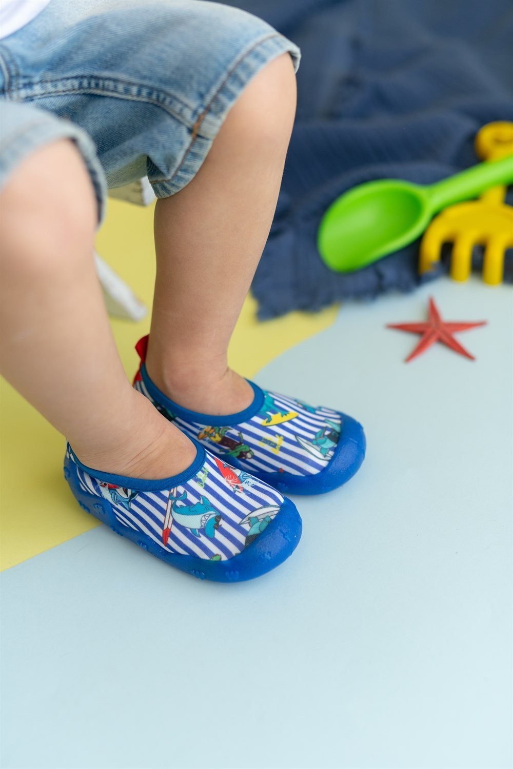 First Step Sörfçü Balık Erkek Çocuk Kaydırmaz Tabanlı Deniz Ayakkabısı