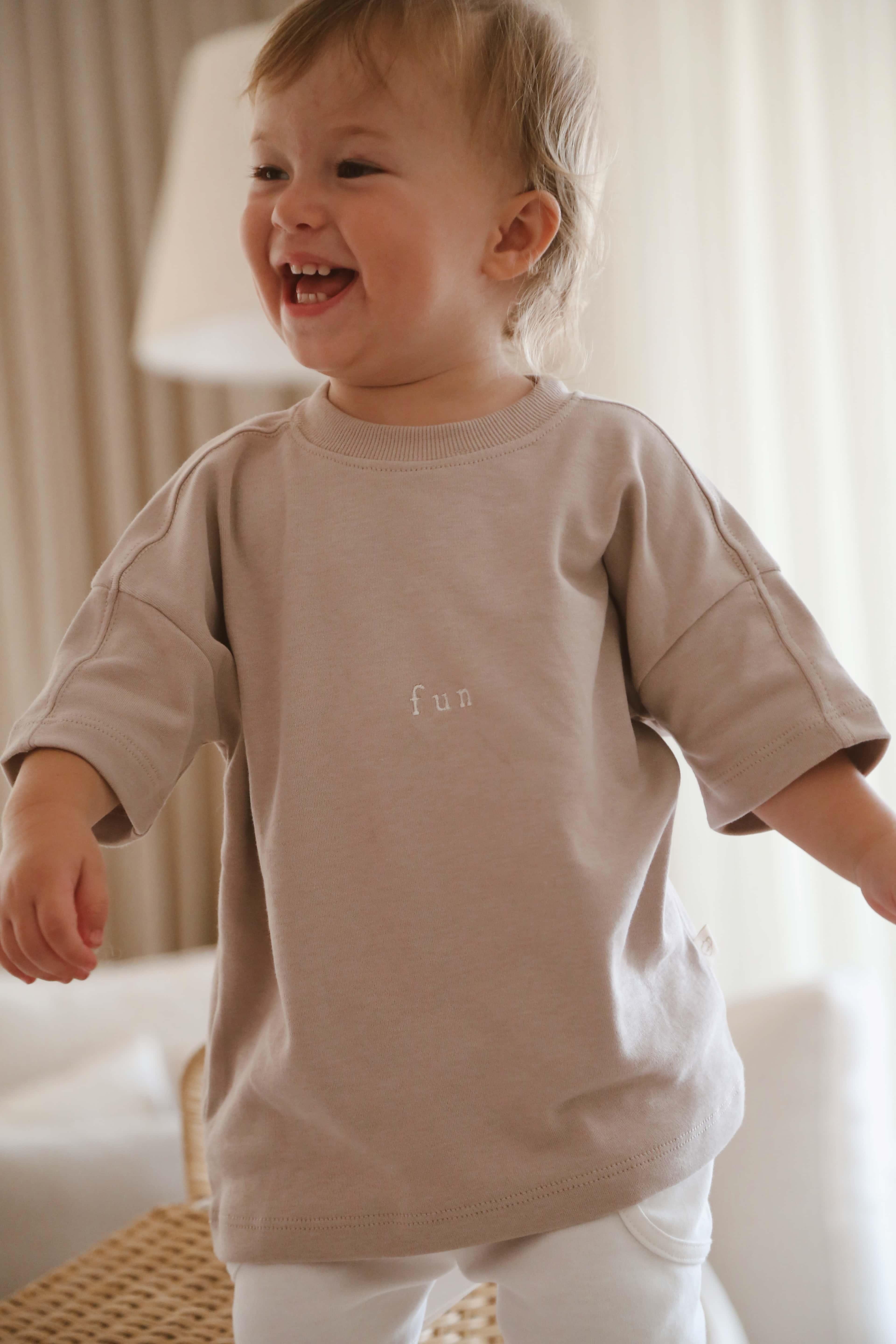 Oh La La Koala Vizon Bisiklet Yaka Oversize T-shirt Bebek