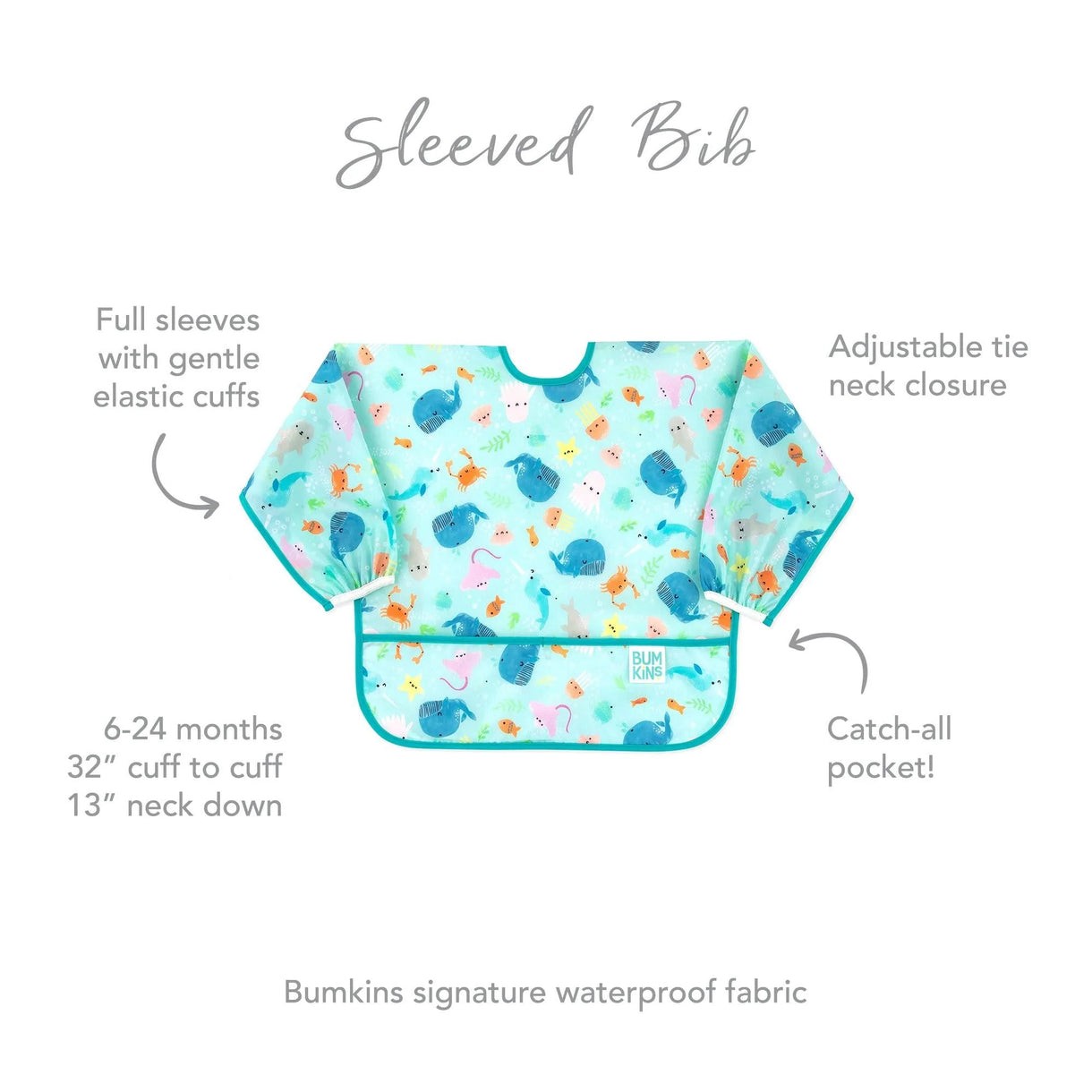 Bumkins Uzun Kollu Önlük (6-24 ay) - Ocean Life