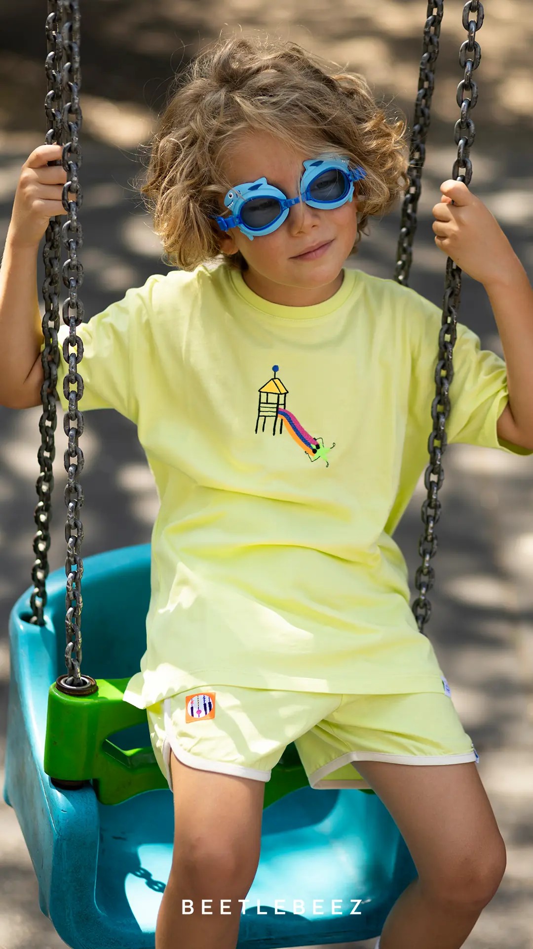BEETLEBEEZ Sliding Star Oversize T-Shirt - Lime