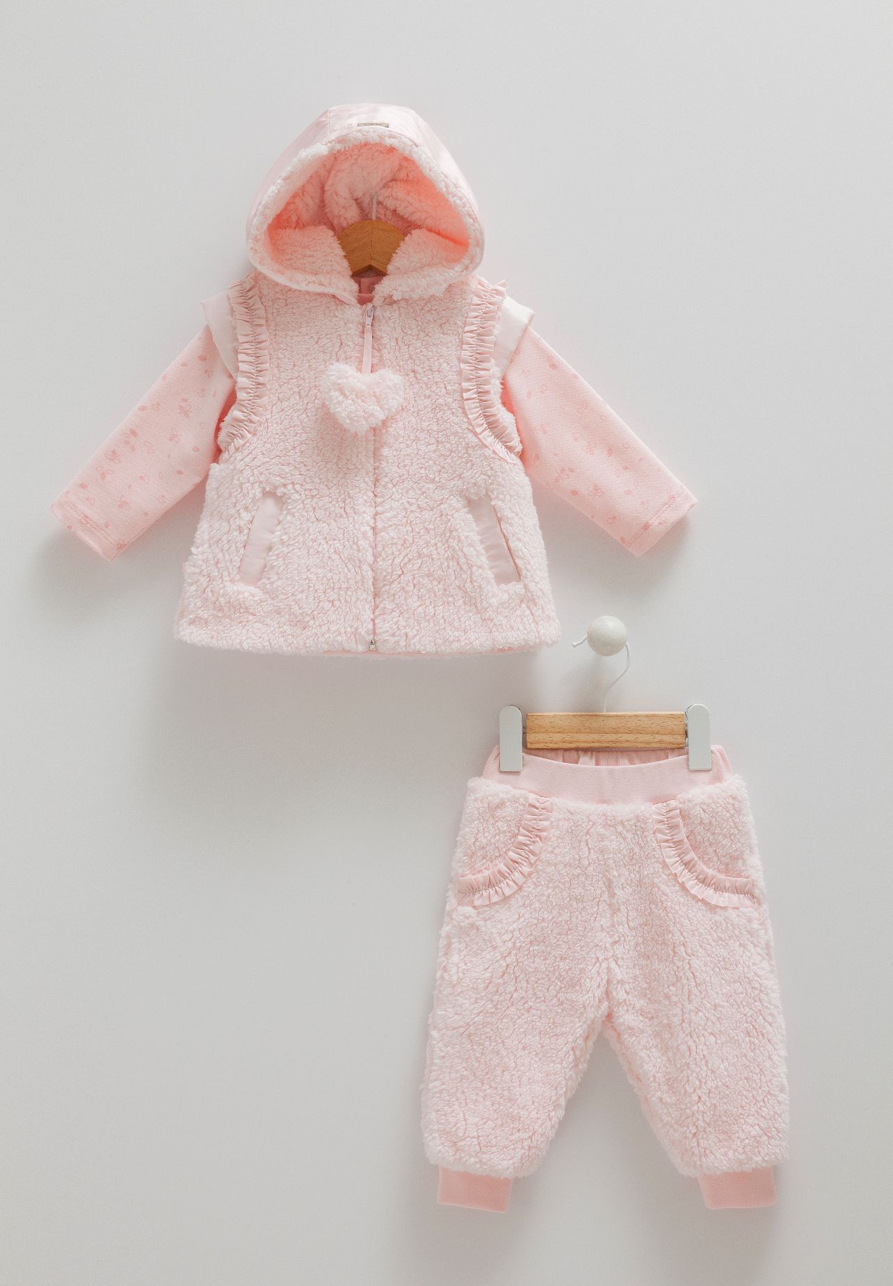 Caramell Kız Bebek Polar 3'Lü Takım 