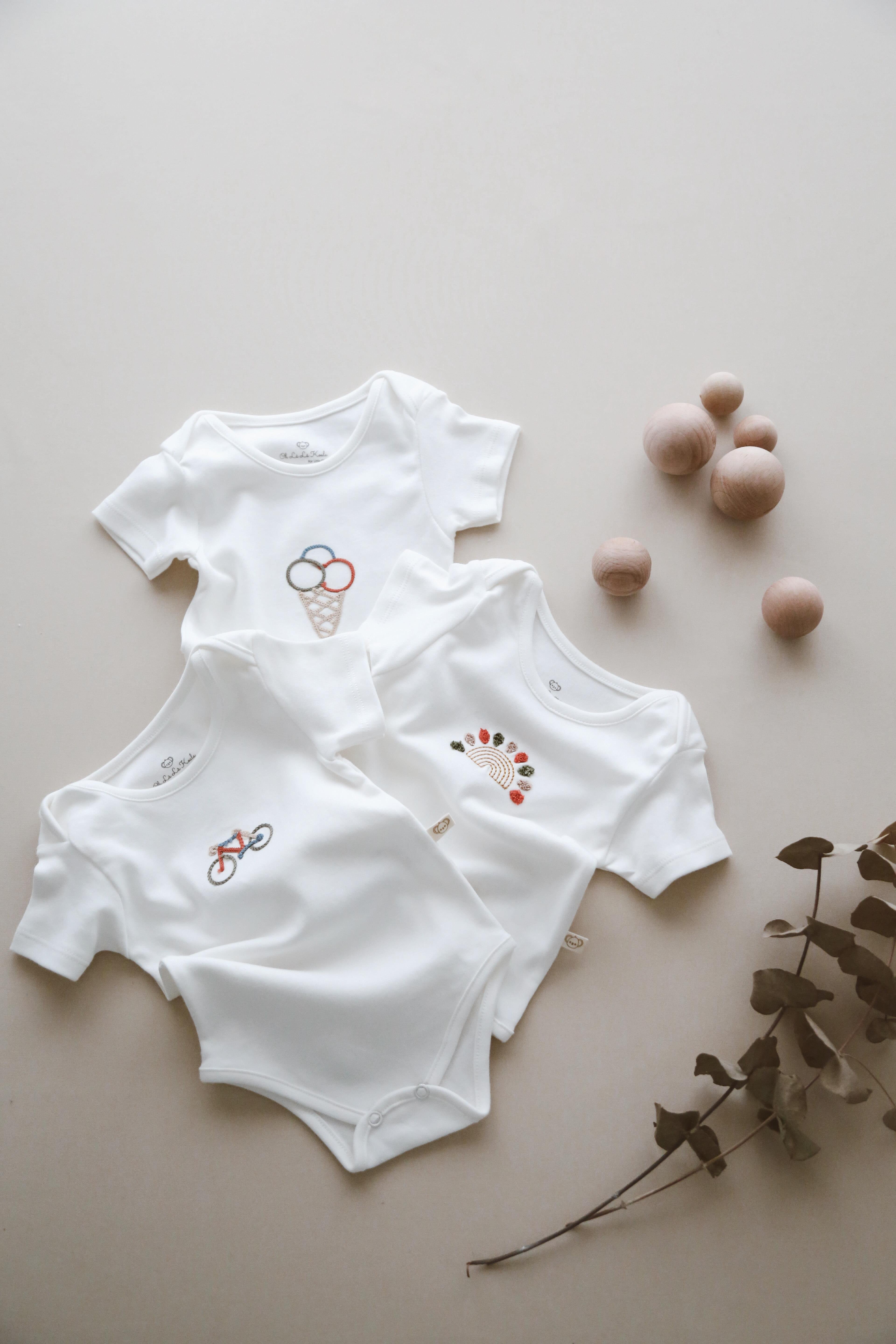 Oh La La Koala 3'lü Nakışlı Kısa Kollu Çıt Çıtlı Body - Zıbın Model 6