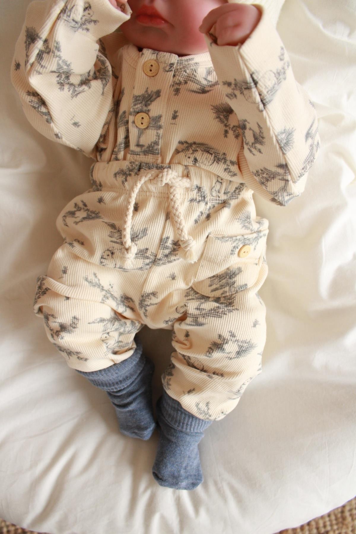 Oh La La Koala Tavşan Unisex Cepli Omuz Patlı Alt Üst Takım