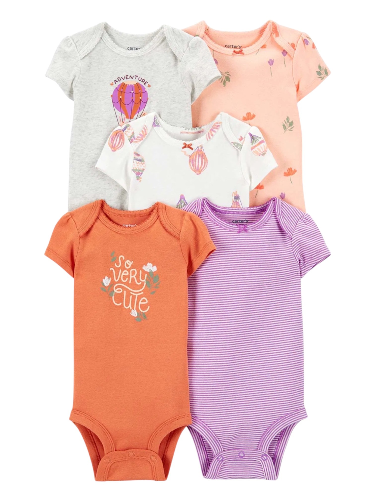 Carter's Kız Bebek 5Li Kısa Kollu Body 
