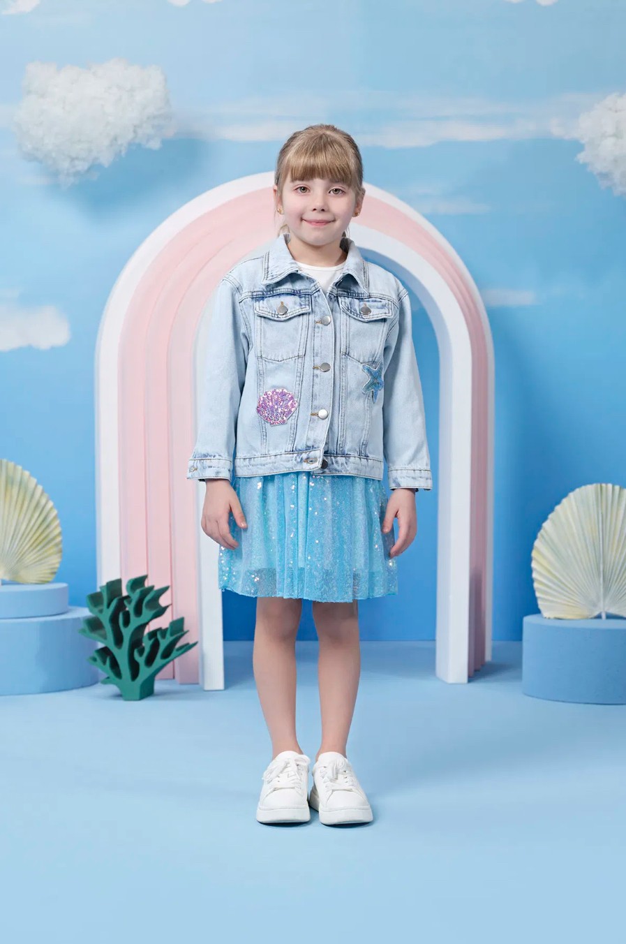 Minycenter Kız Çocuk Denim Ceket