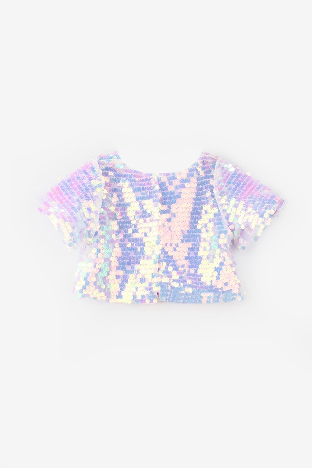 Le Mabelle Lila Pullu Kız Çocuk Crop