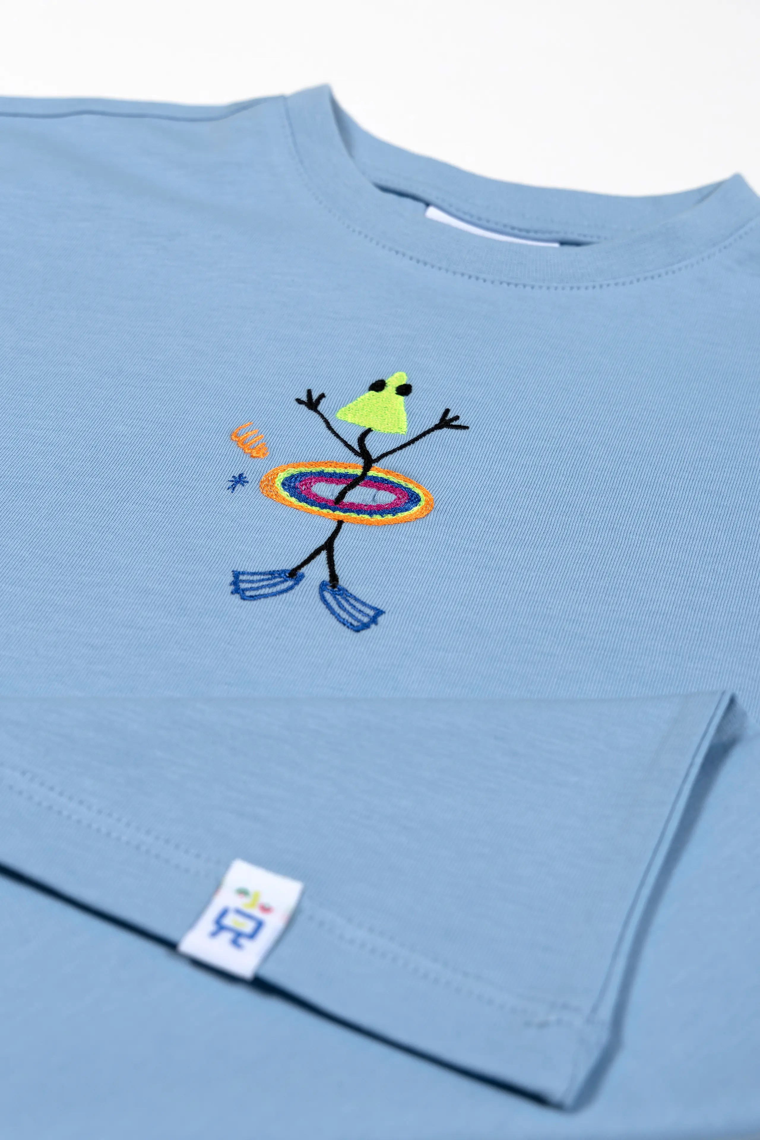 BEETLEBEEZ Hula Hoop Diving Oversize T-Shirt - Açık Mavi