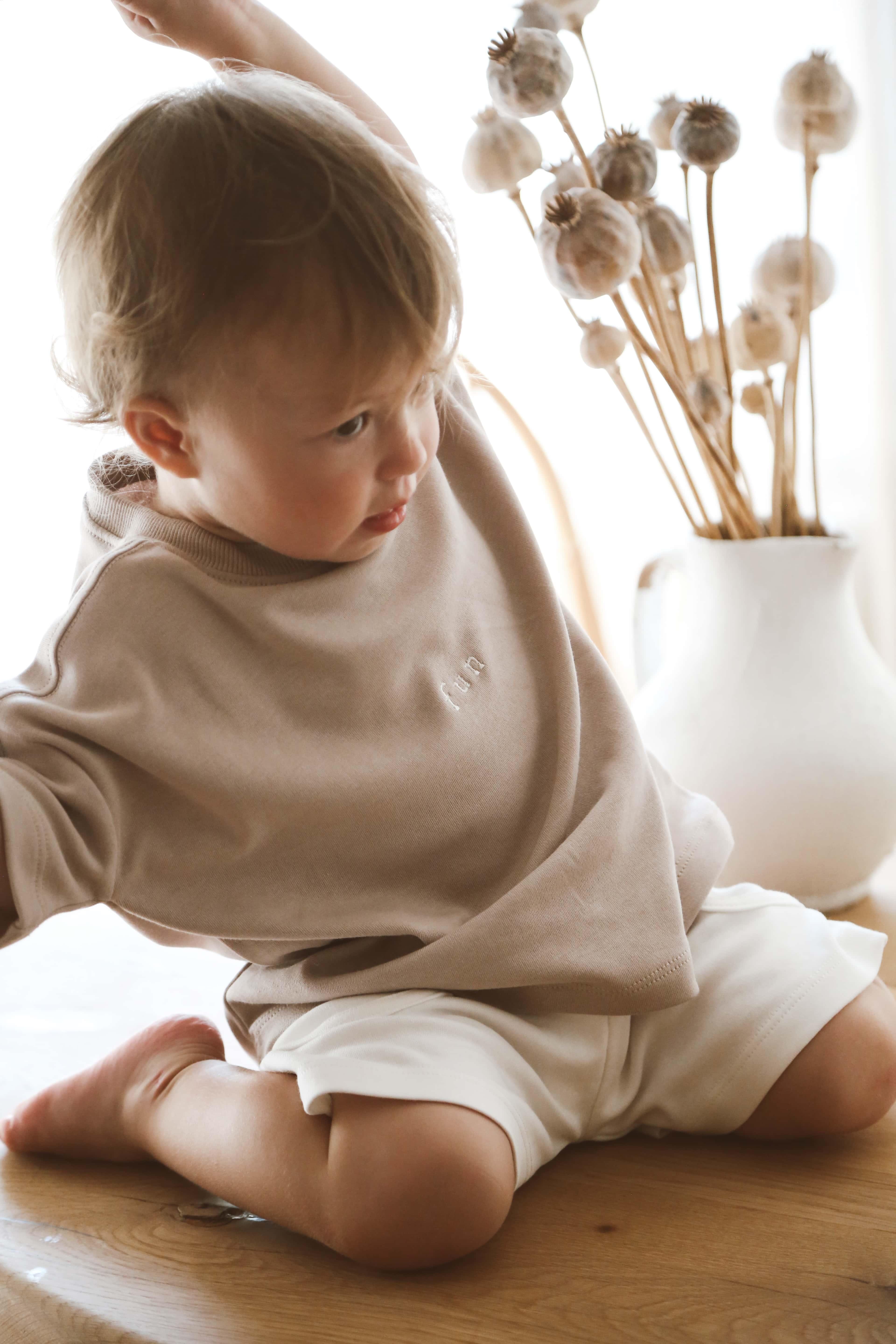 Oh La La Koala Vizon Bisiklet Yaka Oversize T-shirt Bebek