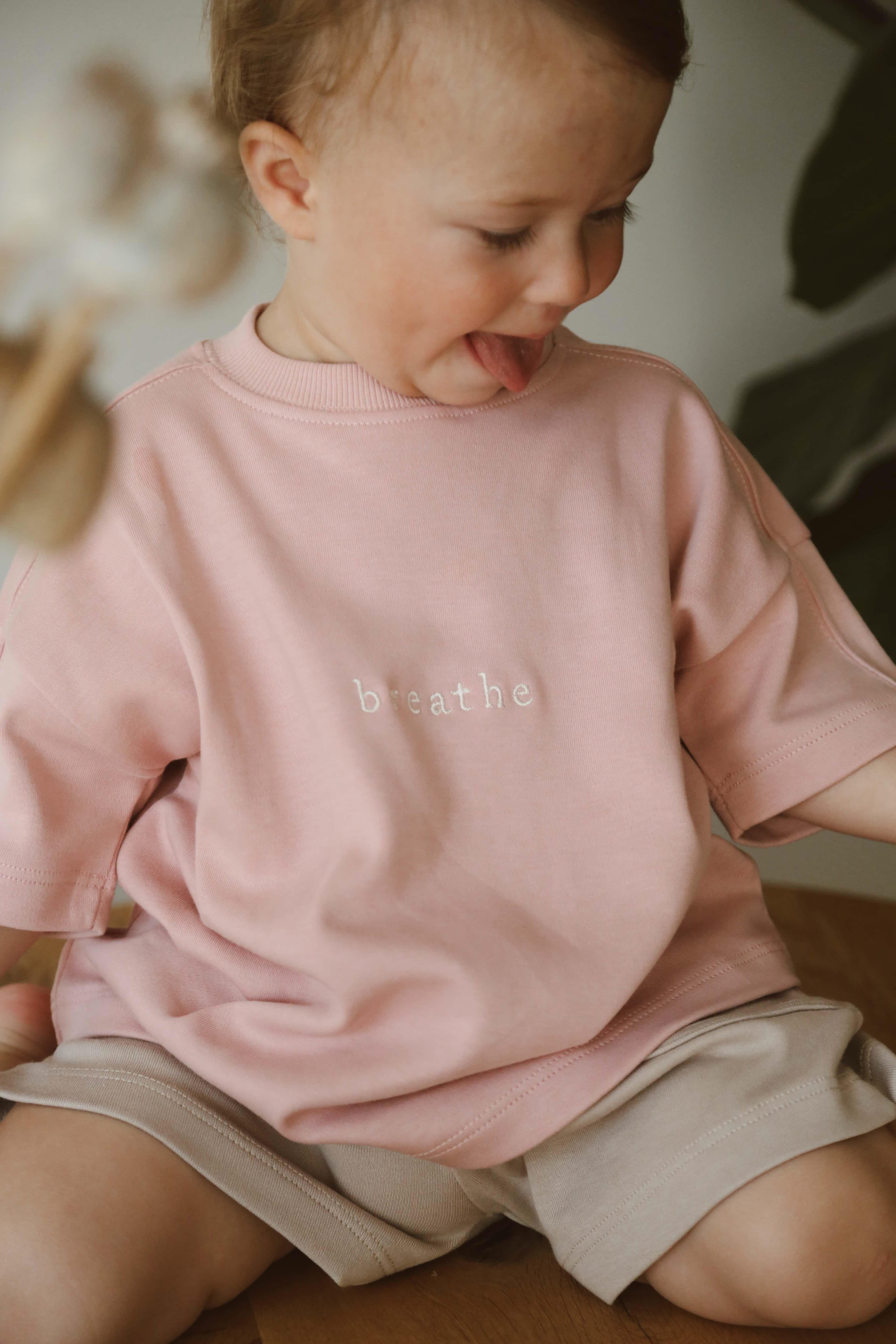 Oh La La Koala Pembe Bisiklet Yaka Oversize T-shirt Bebek - Çocuk