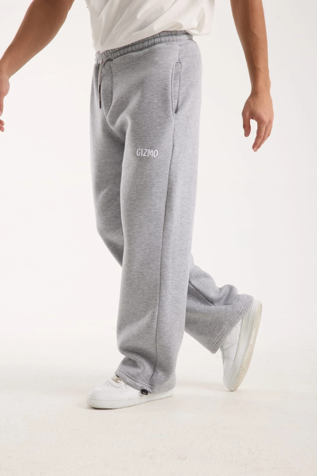 GİZMO KIŞLIK GRİ PREMİUM NAKIŞ DETAYLI ÜÇ İPLİK İÇ YÜZEYİ ŞARDONLU EŞOFMAN ALTI 