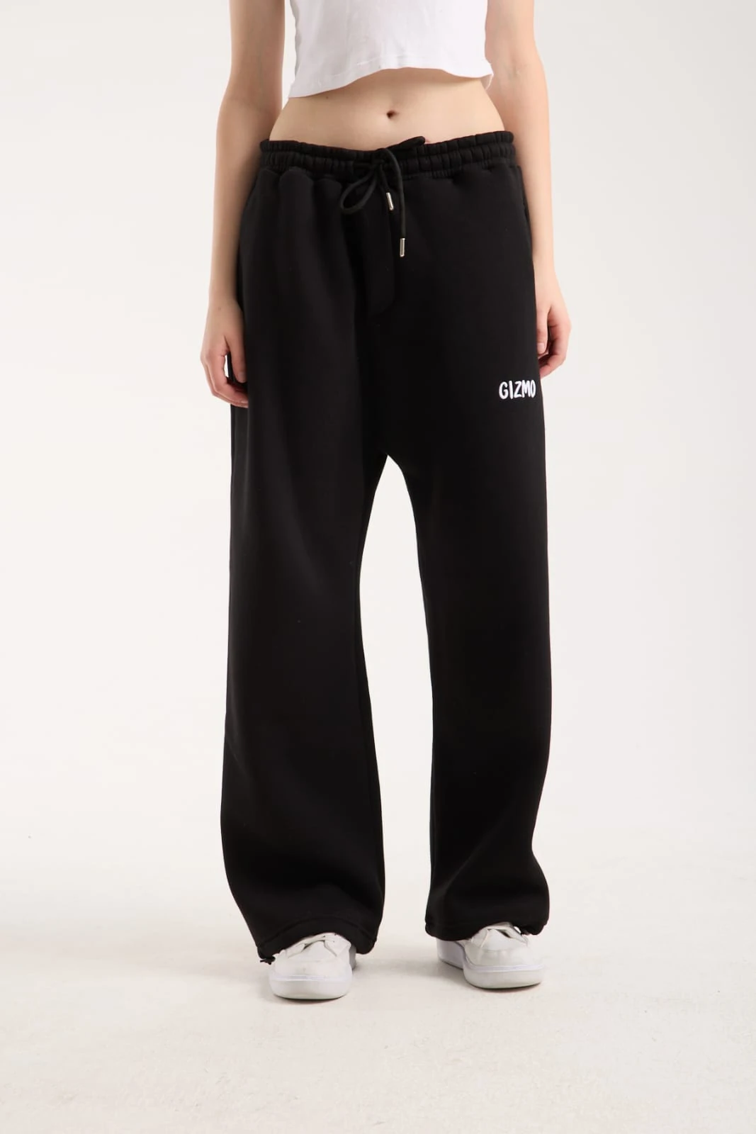 GİZMO KIŞLIK SİYAH PREMİUM NAKIŞ DETAYLI ÜÇ İPLİK İÇ YÜZEYİ ŞARDONLU EŞOFMAN ALTI 