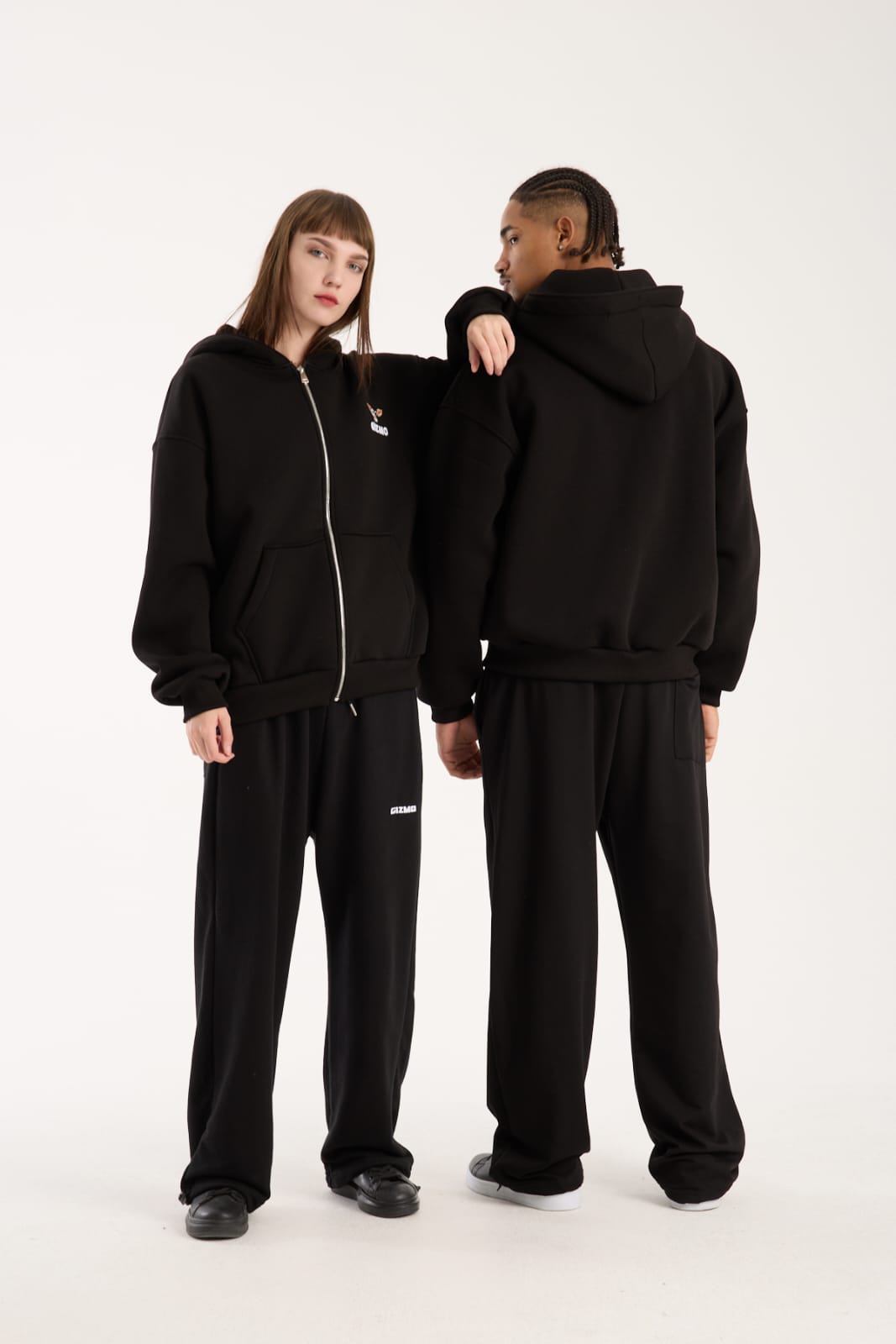 GIZMO Zip Hoodie Premium Oversize Fermuarlı Nakış Detaylı 