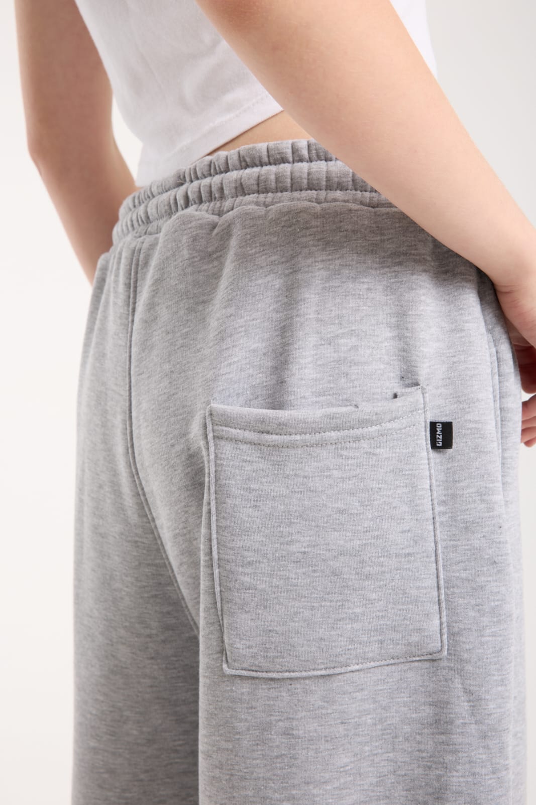 GİZMO KIŞLIK GRİ PREMİUM NAKIŞ DETAYLI ÜÇ İPLİK İÇ YÜZEYİ ŞARDONLU EŞOFMAN ALTI 