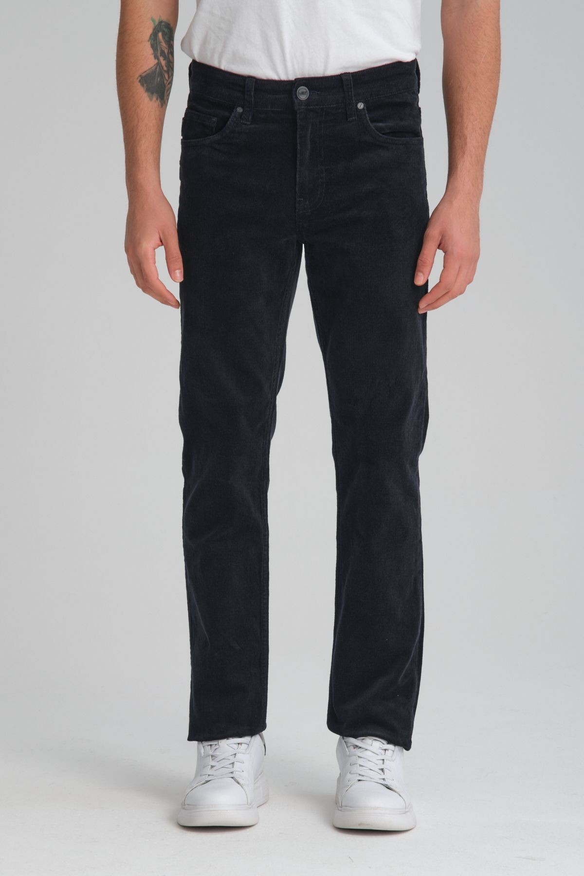 Regular Fit Kadife Pantolon - lacivert