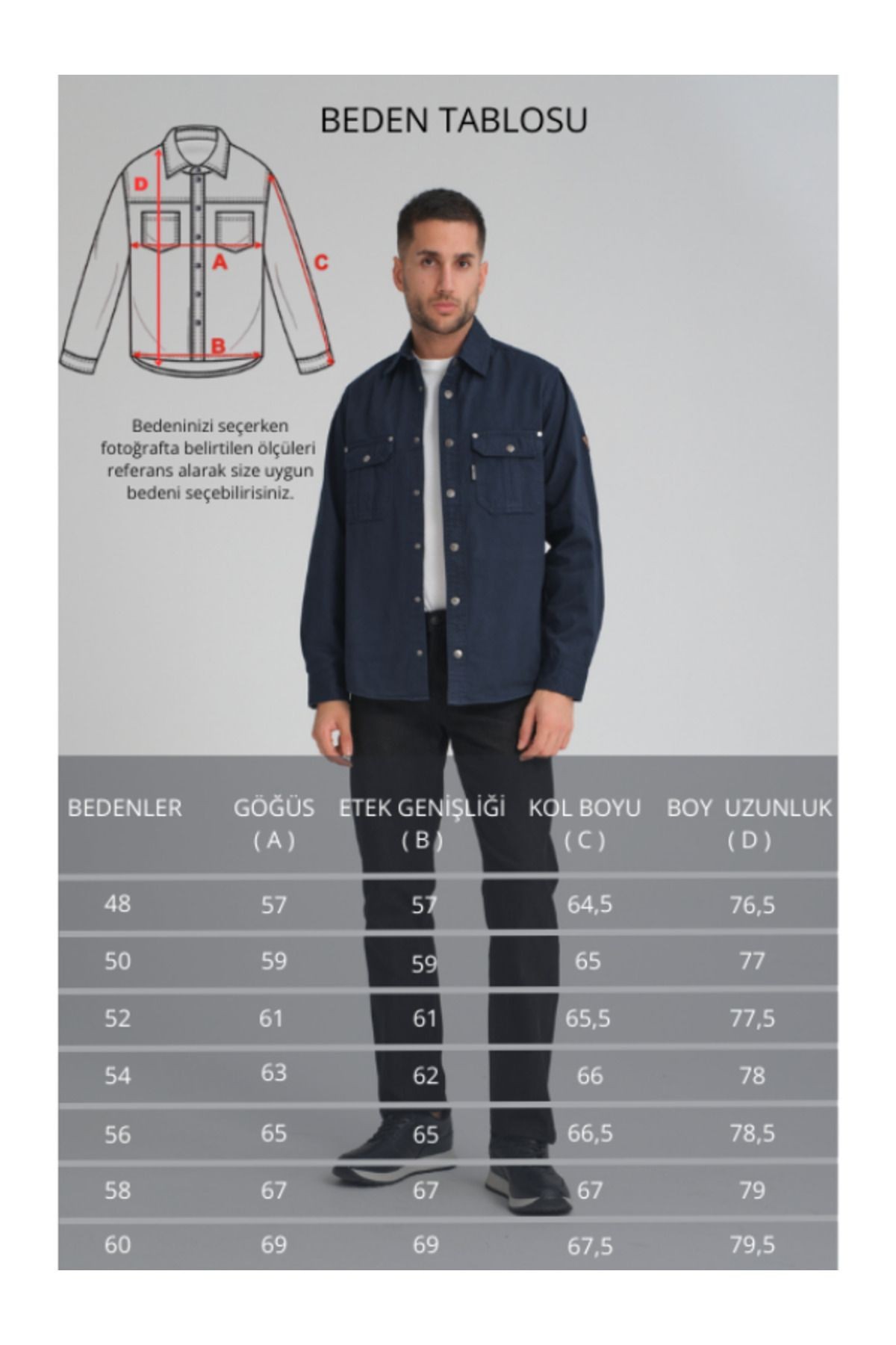 Gabardin Pamuklu Gömlek Ceket