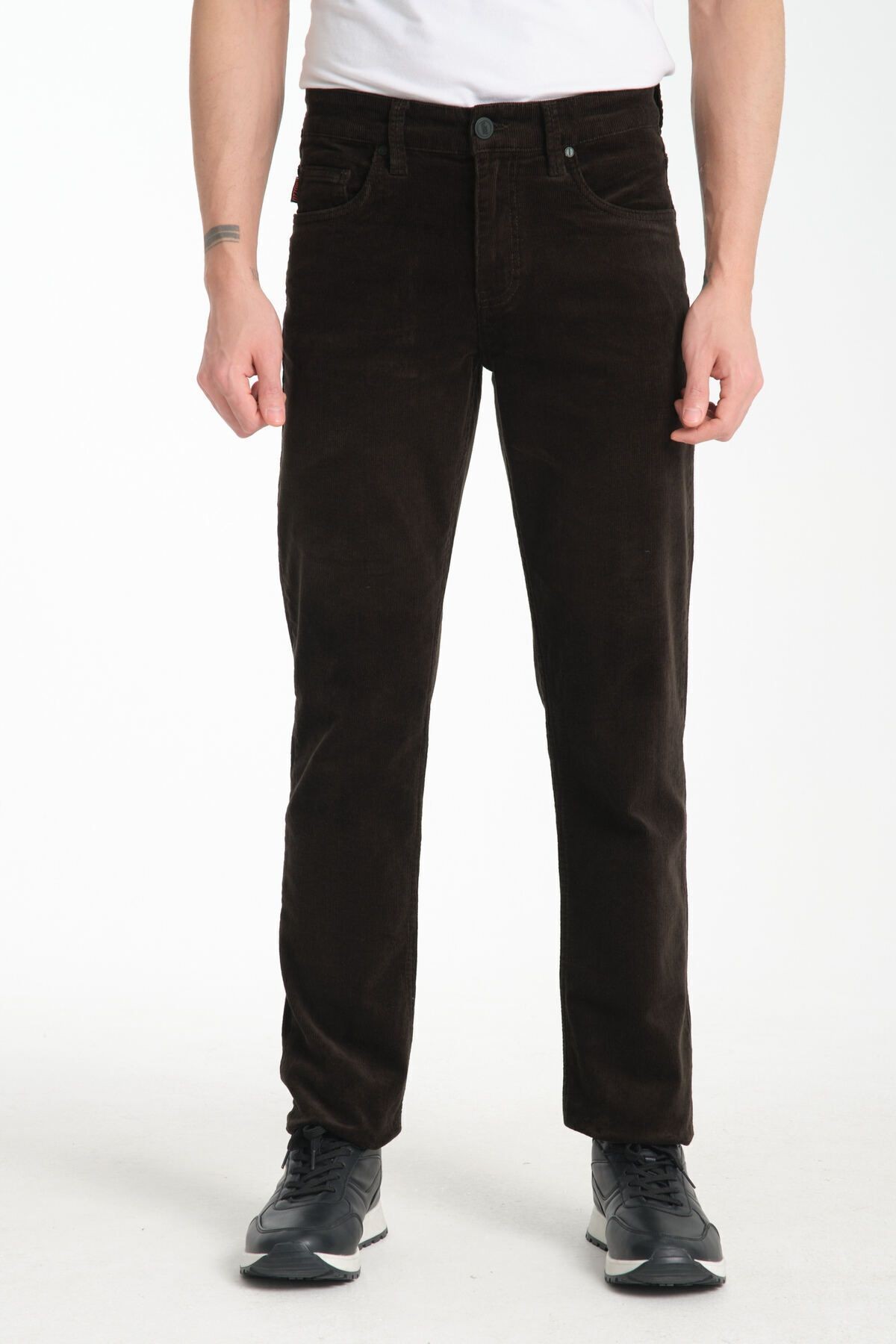 Regular Fit Kadife Pantolon - kahverengi